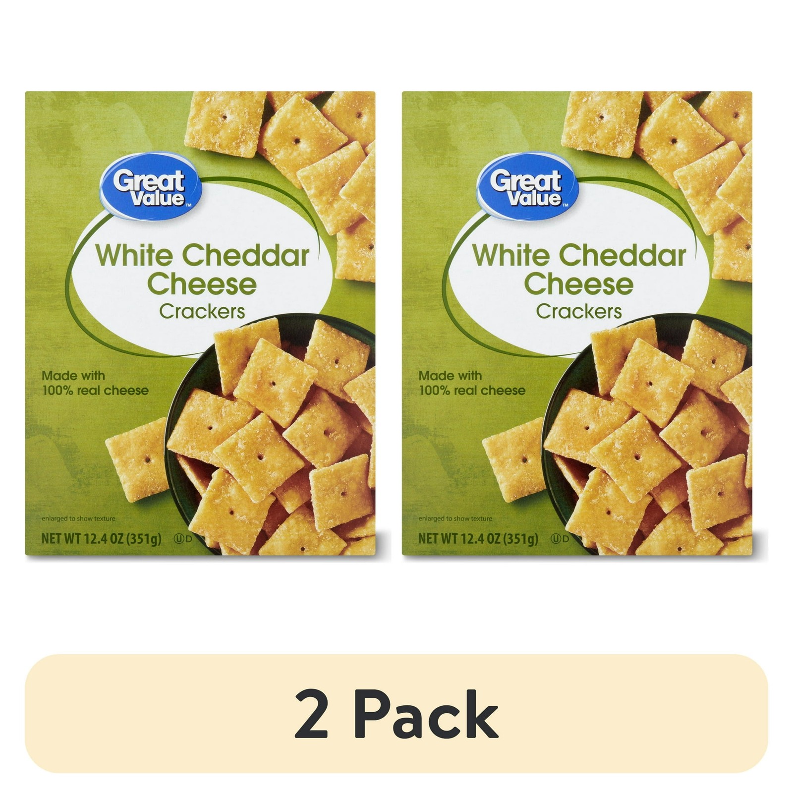 (2 pack) GREAT VALUE 12.4 OZ WHITE CHEDDAR CHEESE CRACKERS…
