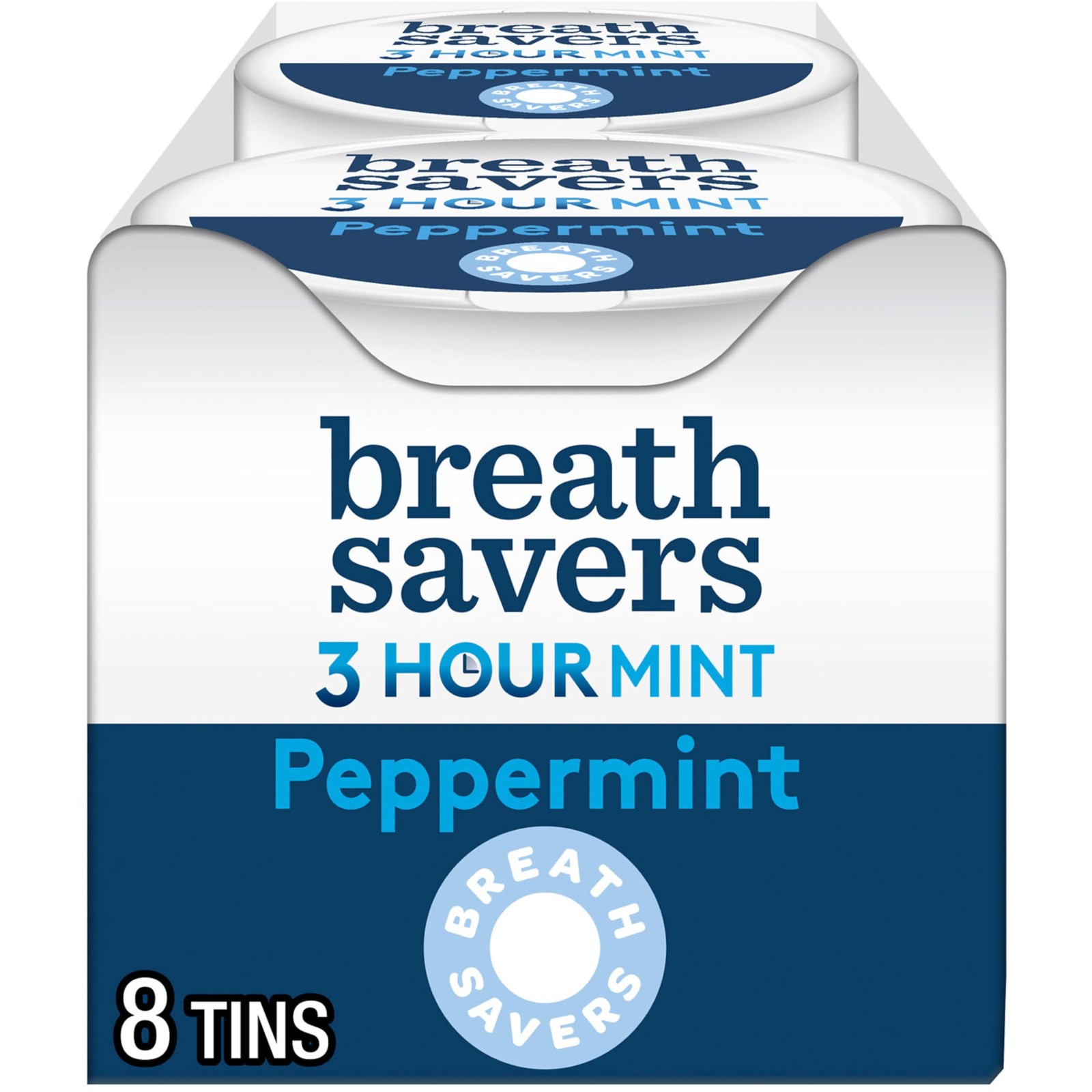 BREATH SAVERS Peppermint Flavored Sugar Free Breath Mints Tins 1.27 oz 8 Count