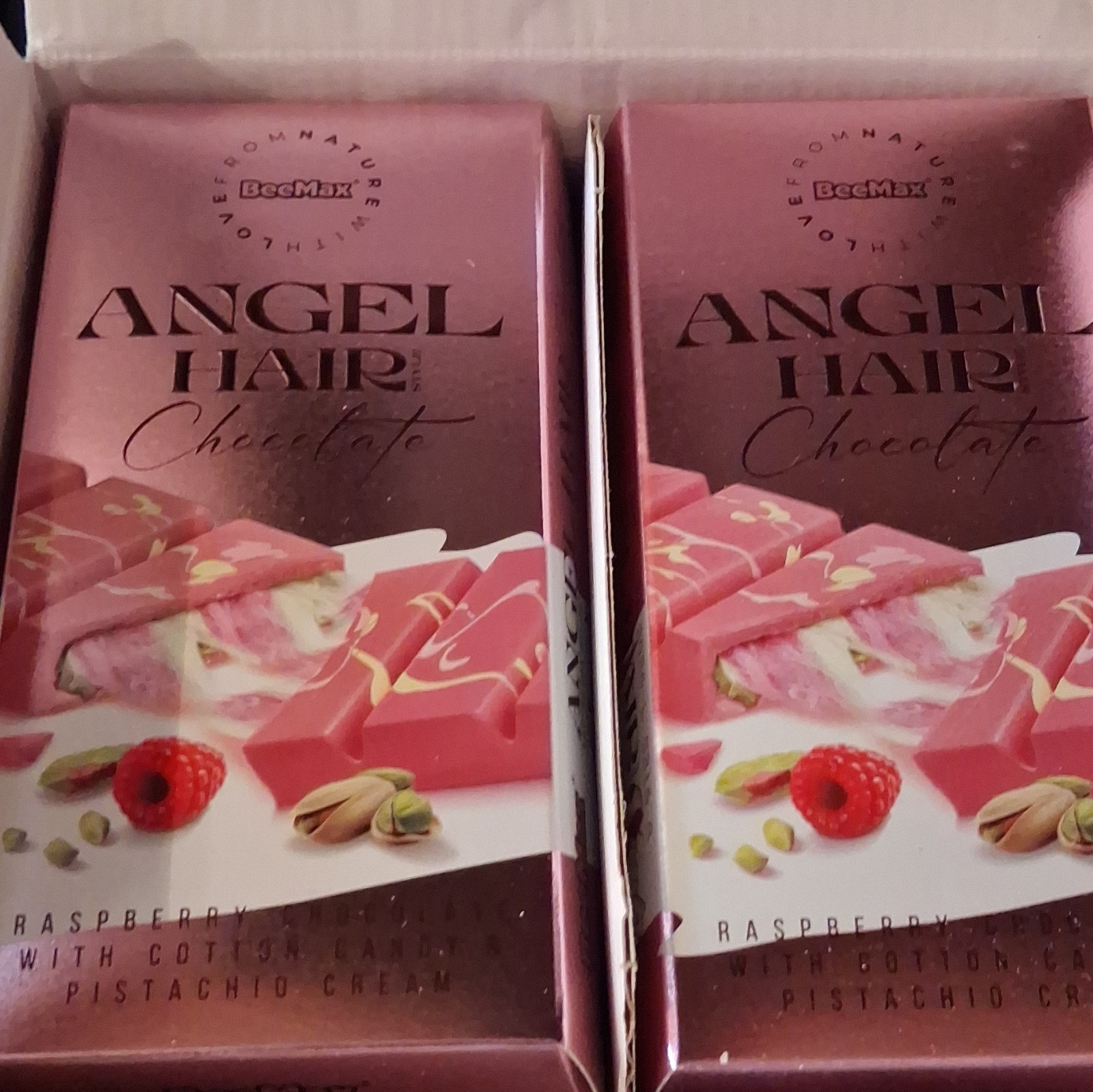 BeeMax Angel Hair Chocolate Assortment Raspberry Cotton Candy Pistachio 6pc