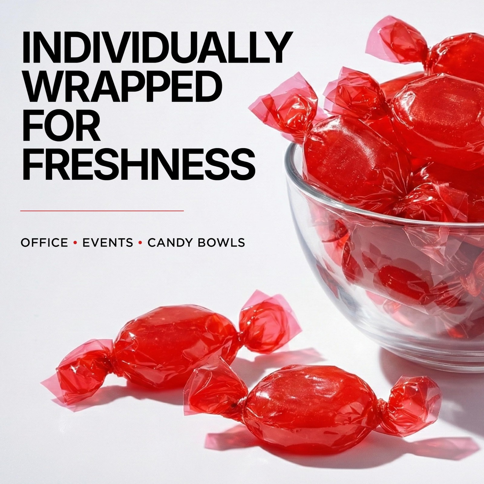 Cinnamon Discs Hard Candy, 1 lb. Bag Individually Wrapped, Old 16 Ounces