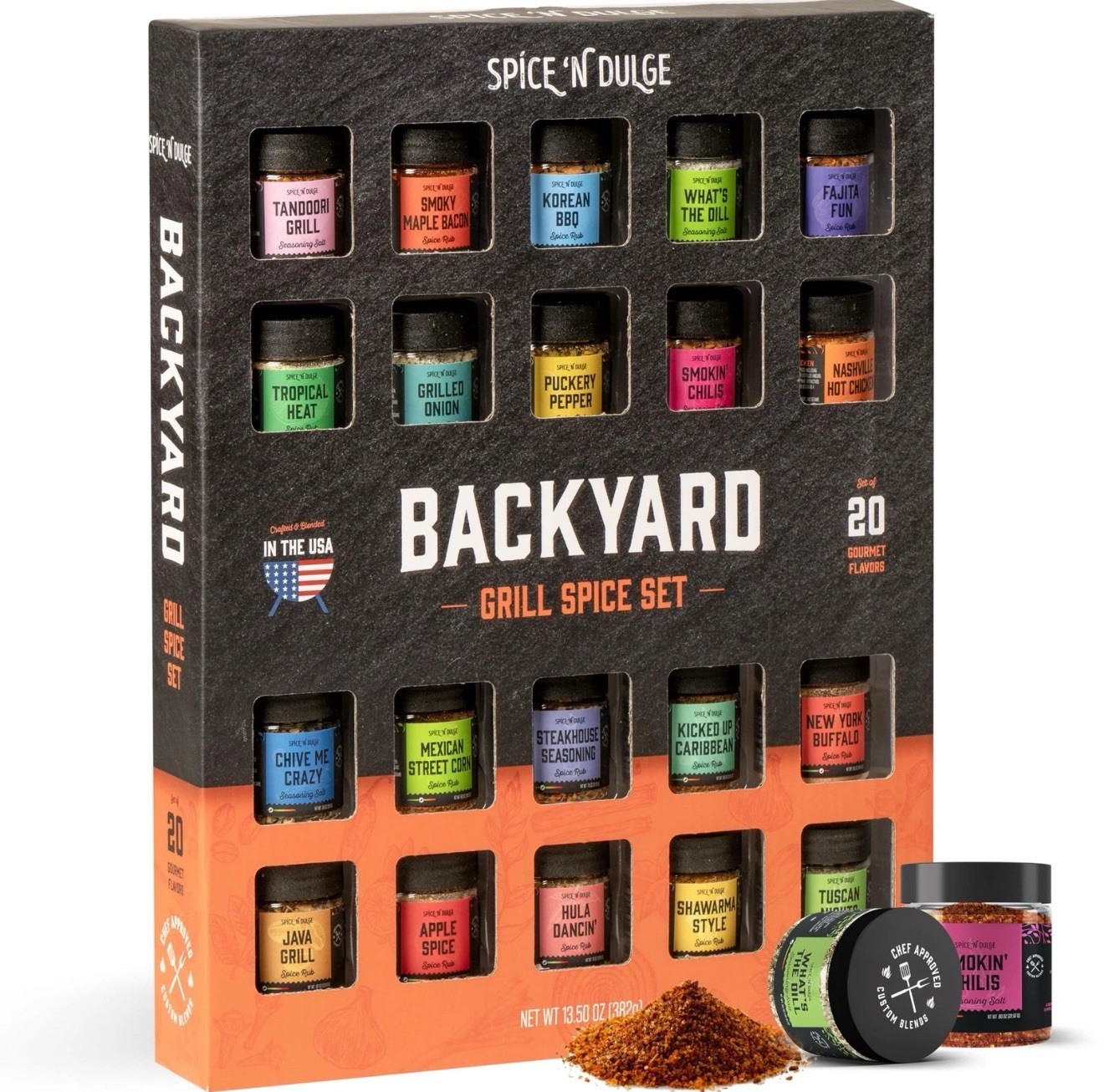 BBQ Spice Gift Set, 20 Unique Seasonings, Perfect for Men and Dads