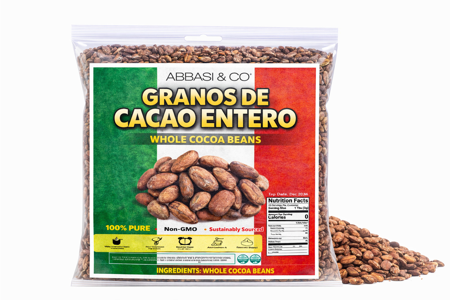 5oz Whole Cacao Beans Granos de Cacao -Raw Cacao Beans | Authentic Mexican Raw C