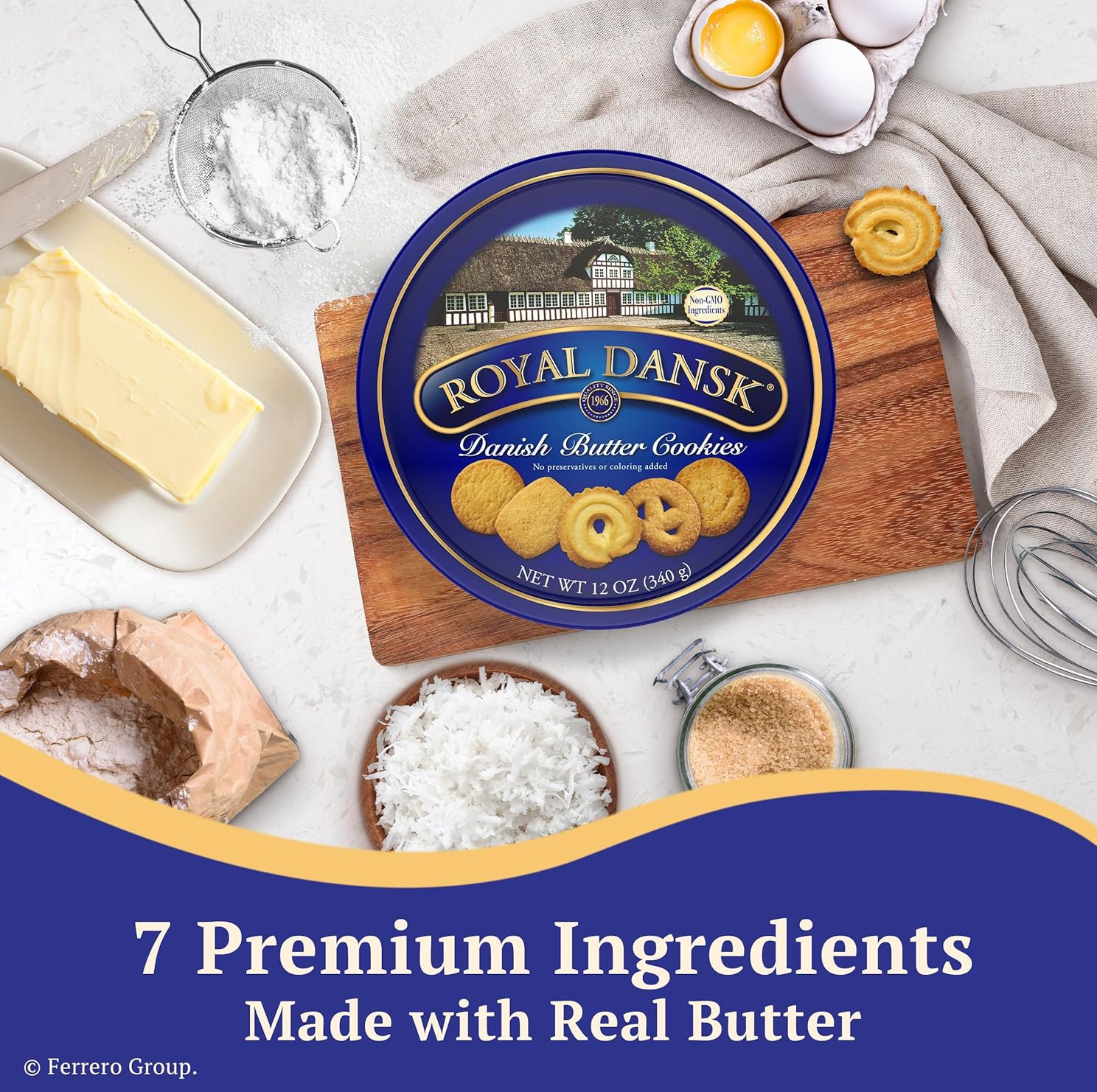 Royal Dansk Danish Butter Cookie Selection, 12 oz Tin