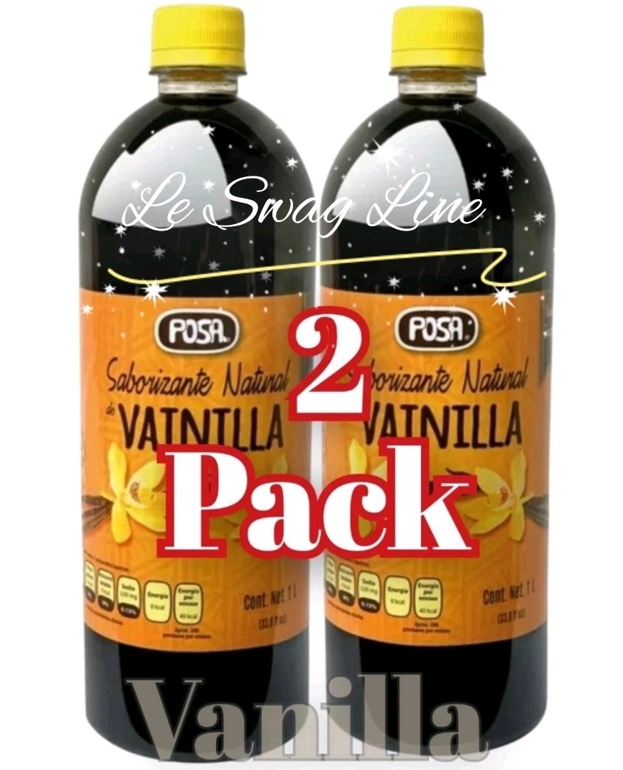 2 Pck Natural Vanilla Flavoring Liquid 1L Posa – Vainilla Líquida Natural 1 Lt