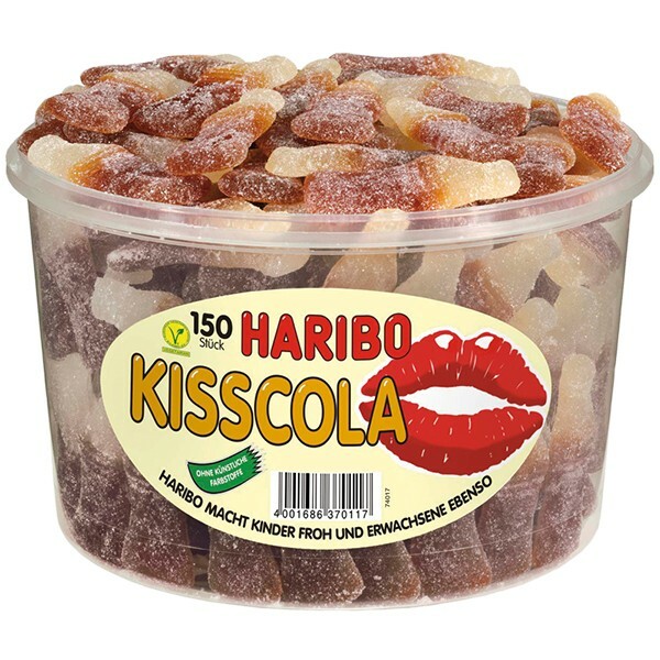 HARIBO KISSCOLA sour fruit gum with cola flavor in Box (150 pcs.per Box 1350g)
