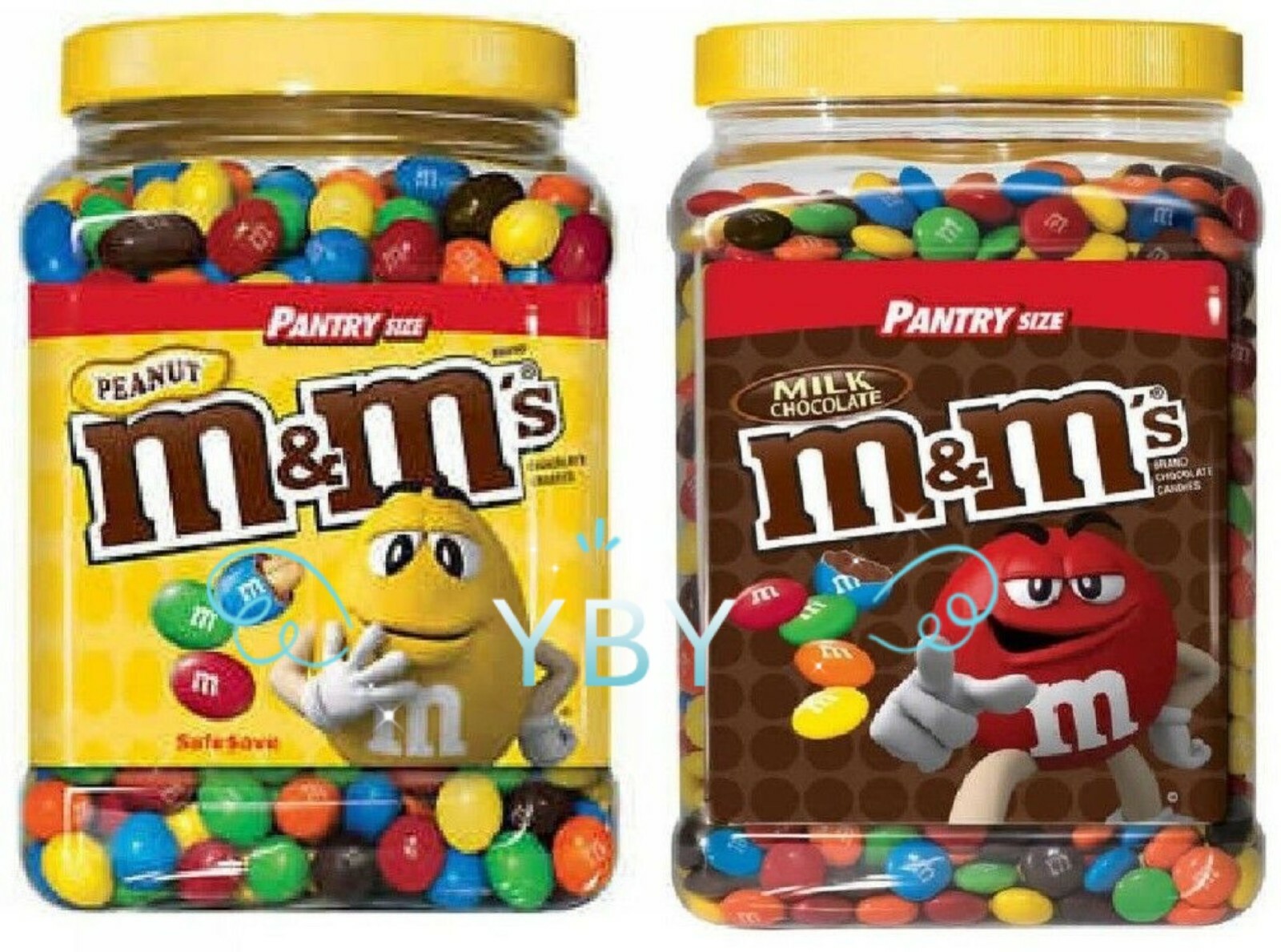 Bulk 2 Pack M&M’s Peanut Chocolate & Milk Chocolate Candy Pantry Size 62 oz Each