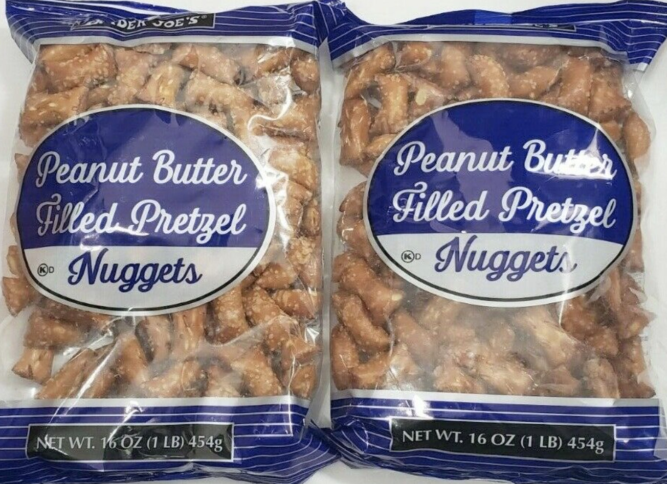 Trader Joes Peanut Butter Filled Pretzels Snack Nibbles 16 OZ each 1 G1N