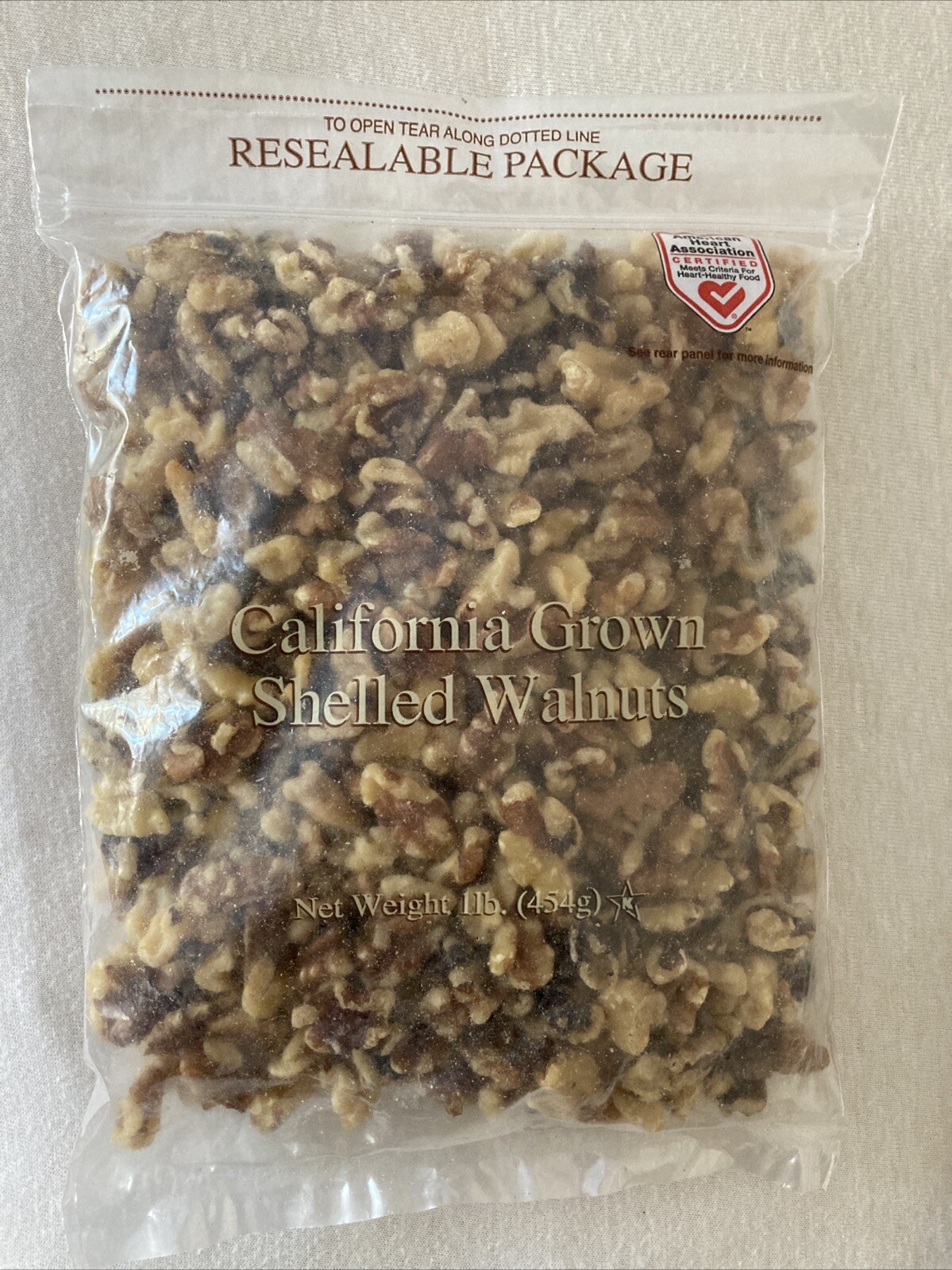 Shelled Walnuts California Grown Product Of USA Selma CA Net Wt 1 Lb X 2