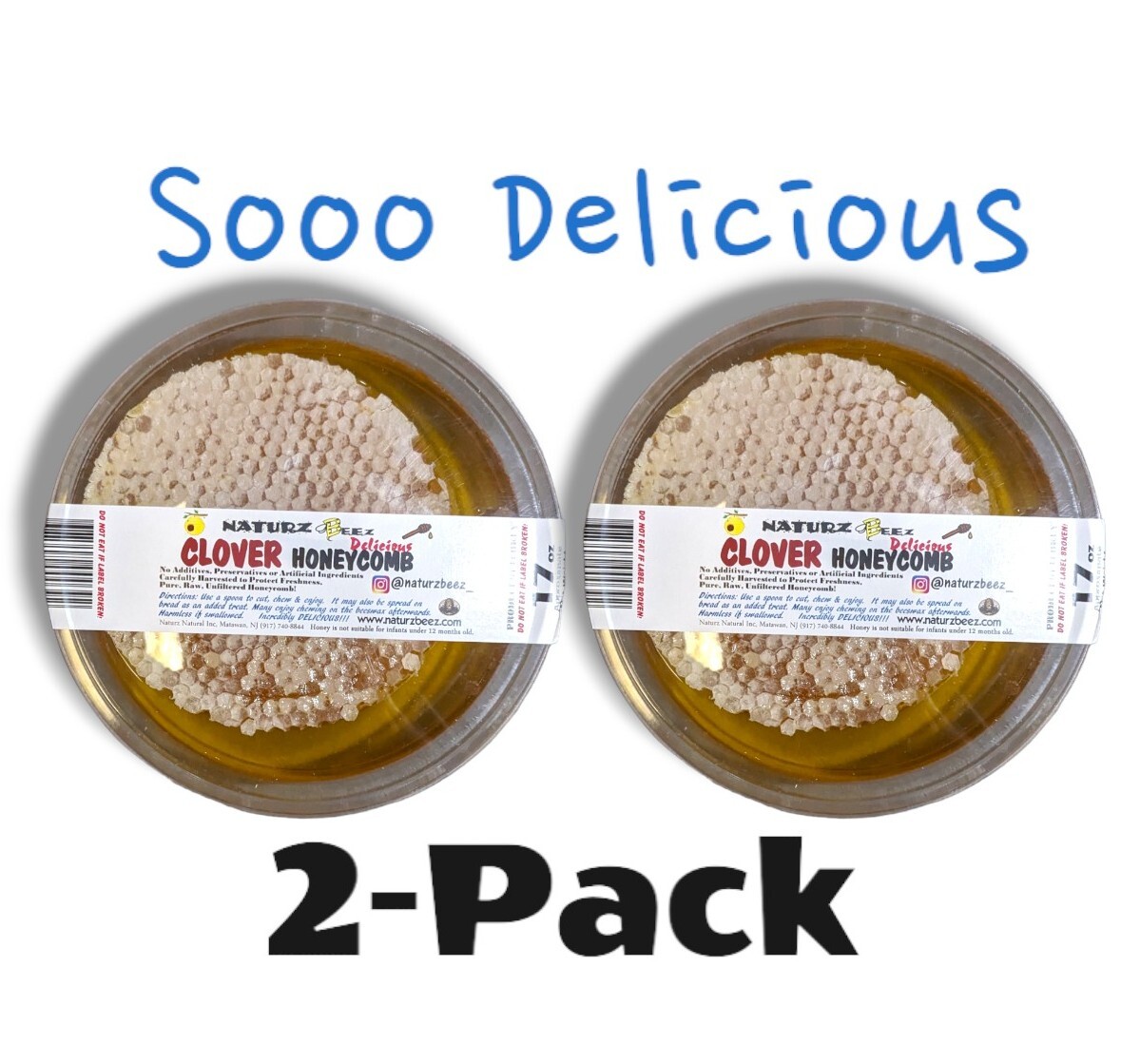 HONEYCOMB 2 Pack 17.6oz 500g each 100% PURE UNFILTERED HONEY COMB DELICIOUSNESS