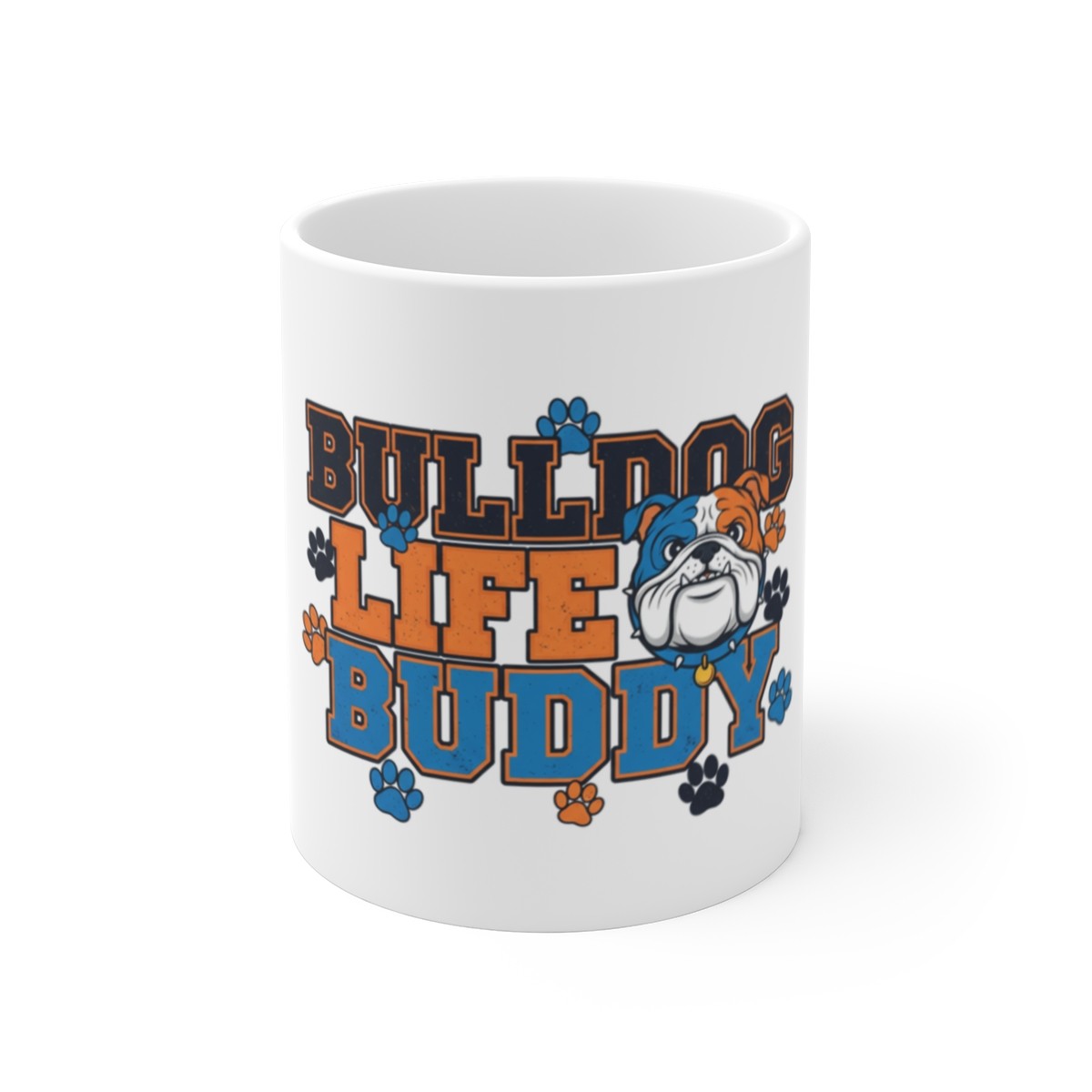 Custom Bulldog Paw Print Gift Set Mug Ornament Personalized Pet Name Bundle