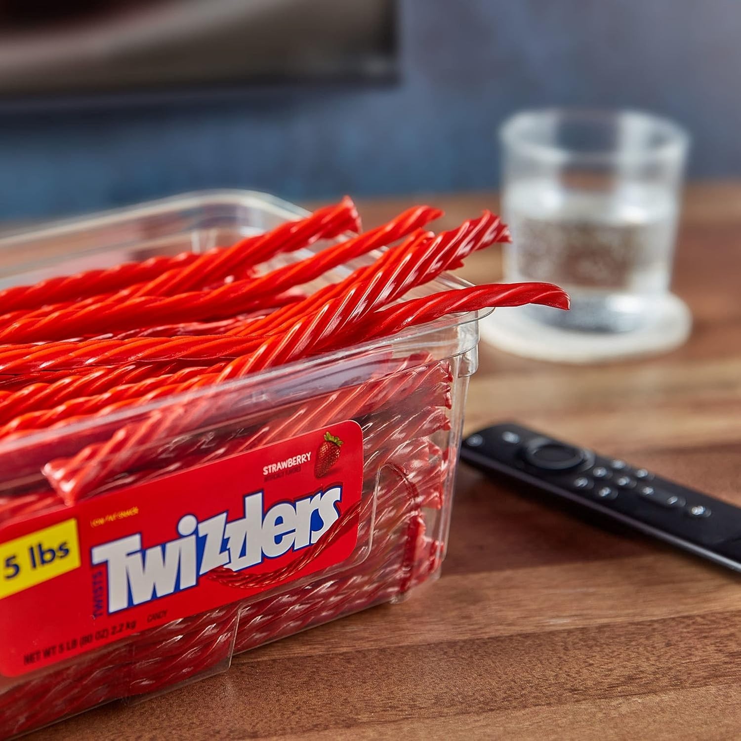 Twizzlers Twists Strawberry Flavored Licorice Style Low Fat Candy Tub 5 lb