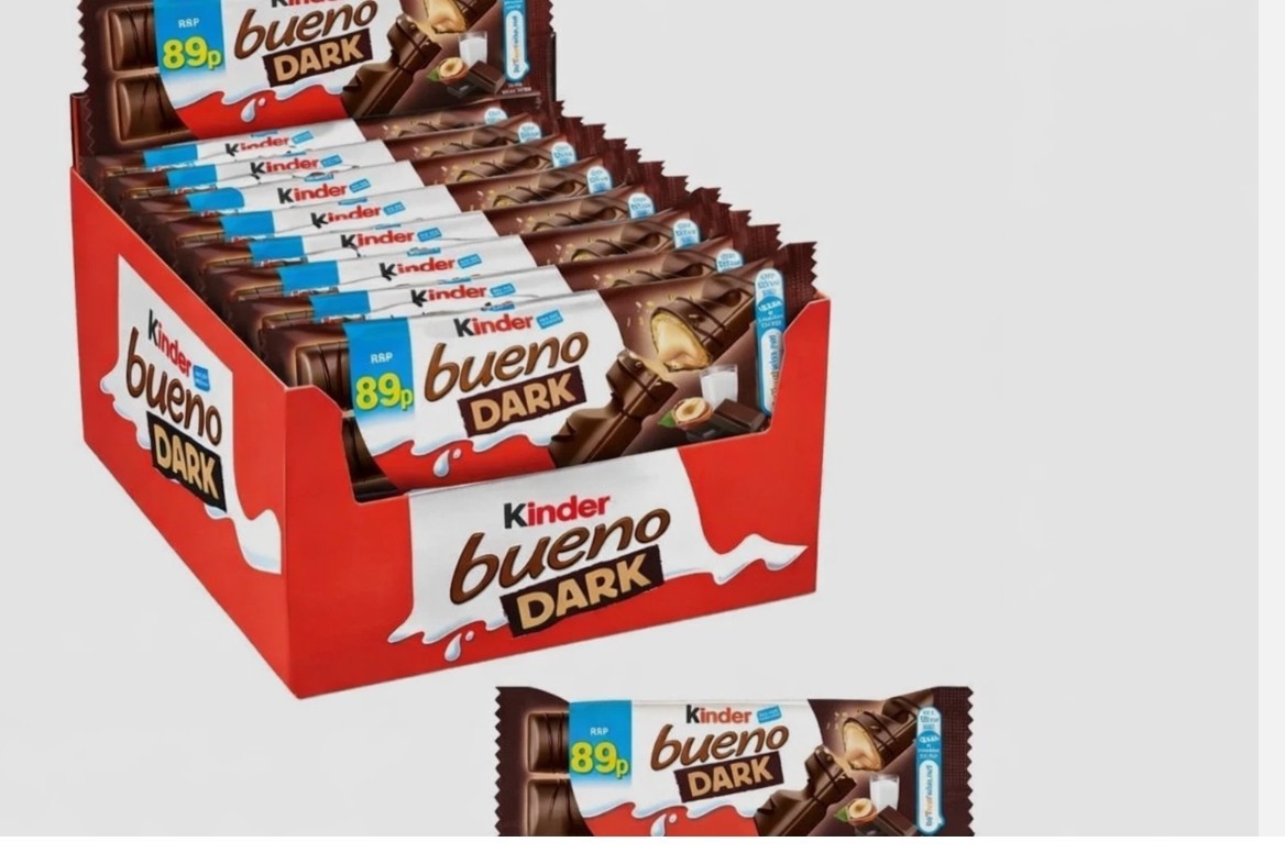 Kinder Bueno Dark Chocolate Box 10/15/30 Packs with Smooth Milky Hazelnut Filing
