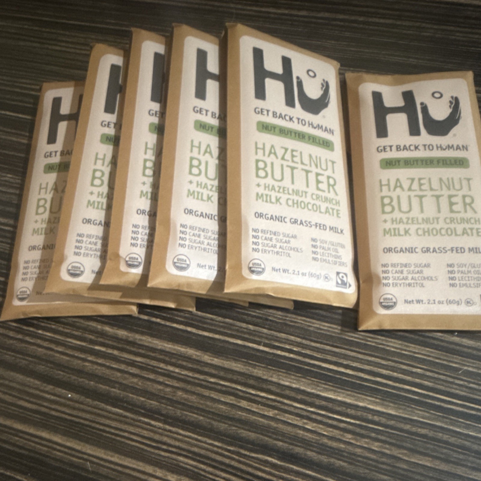 Hu Hazelnut Butter Crunch Milk Chocolate Bars Organic Fairtrade 6-Pack