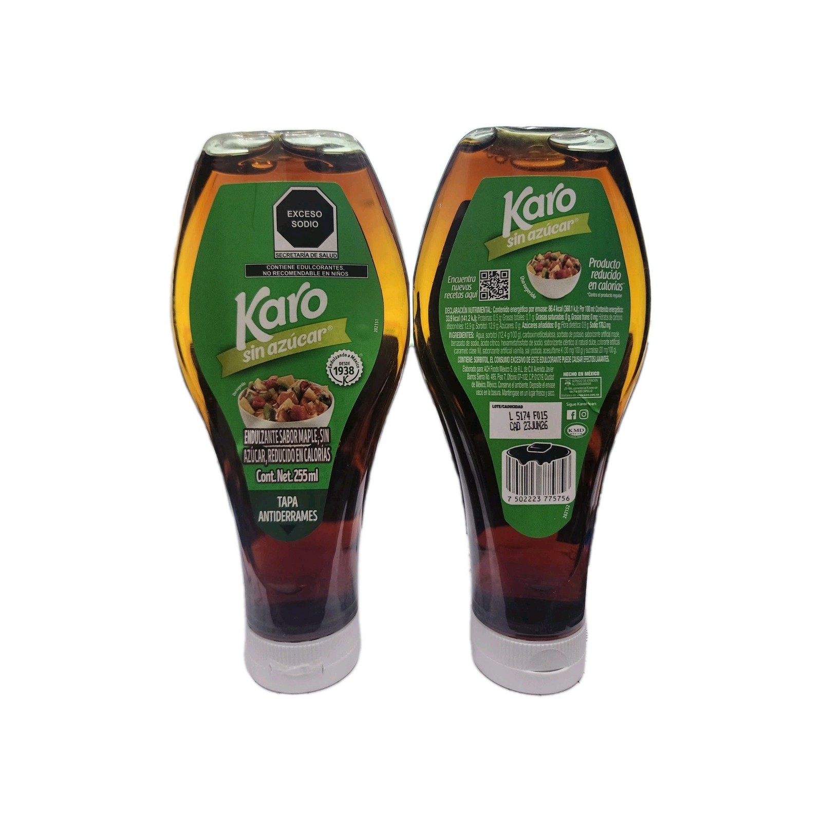 Karo 2pk Pancake Syrup Sin Azucar 255ml Each