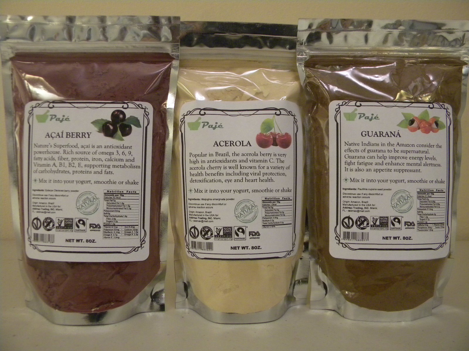COCOA CACAO CACAU seed powder 16oz 1lb Mood, Serotonin, chocolate PAJE POWDER