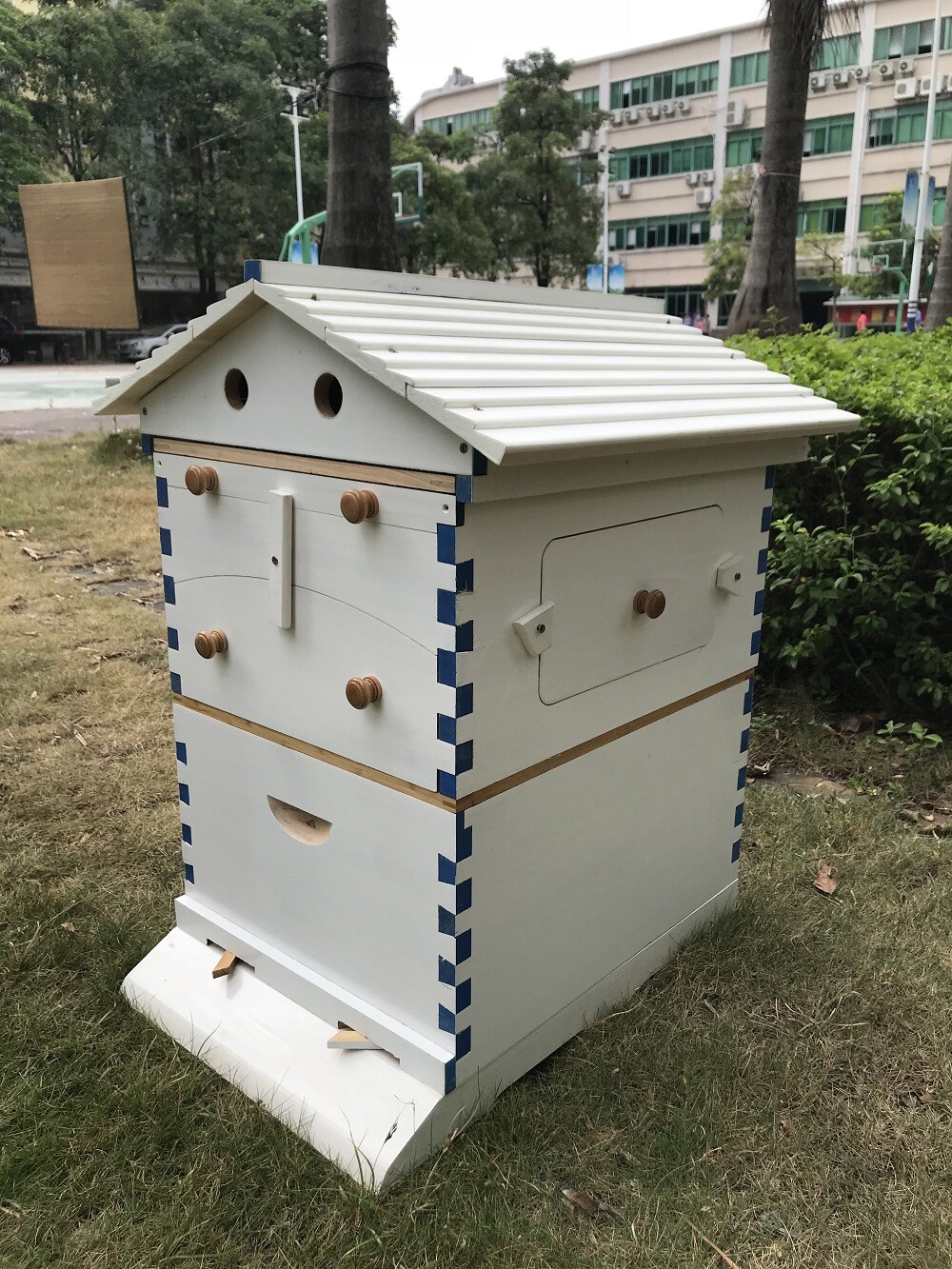Fir Wooden Beekeeping Beehive House +7x Upgraded Auto Honey Bee comb Hive Frame