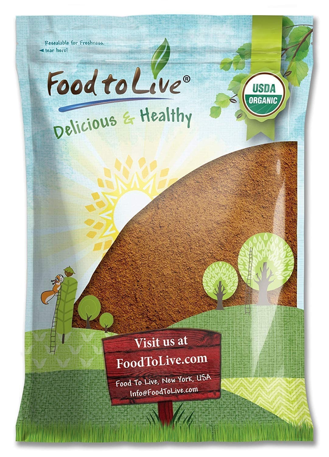 Organic Cacao Powder – Non-GMO, Kosher, Raw, Vegan – by Food to Live