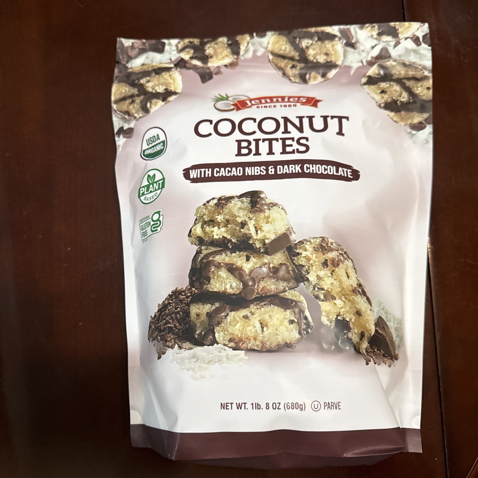 Jennie’s Coconut Bites With Cacao Nibs & Dark Chocolate, 1 Lb 8 Ounce Bag