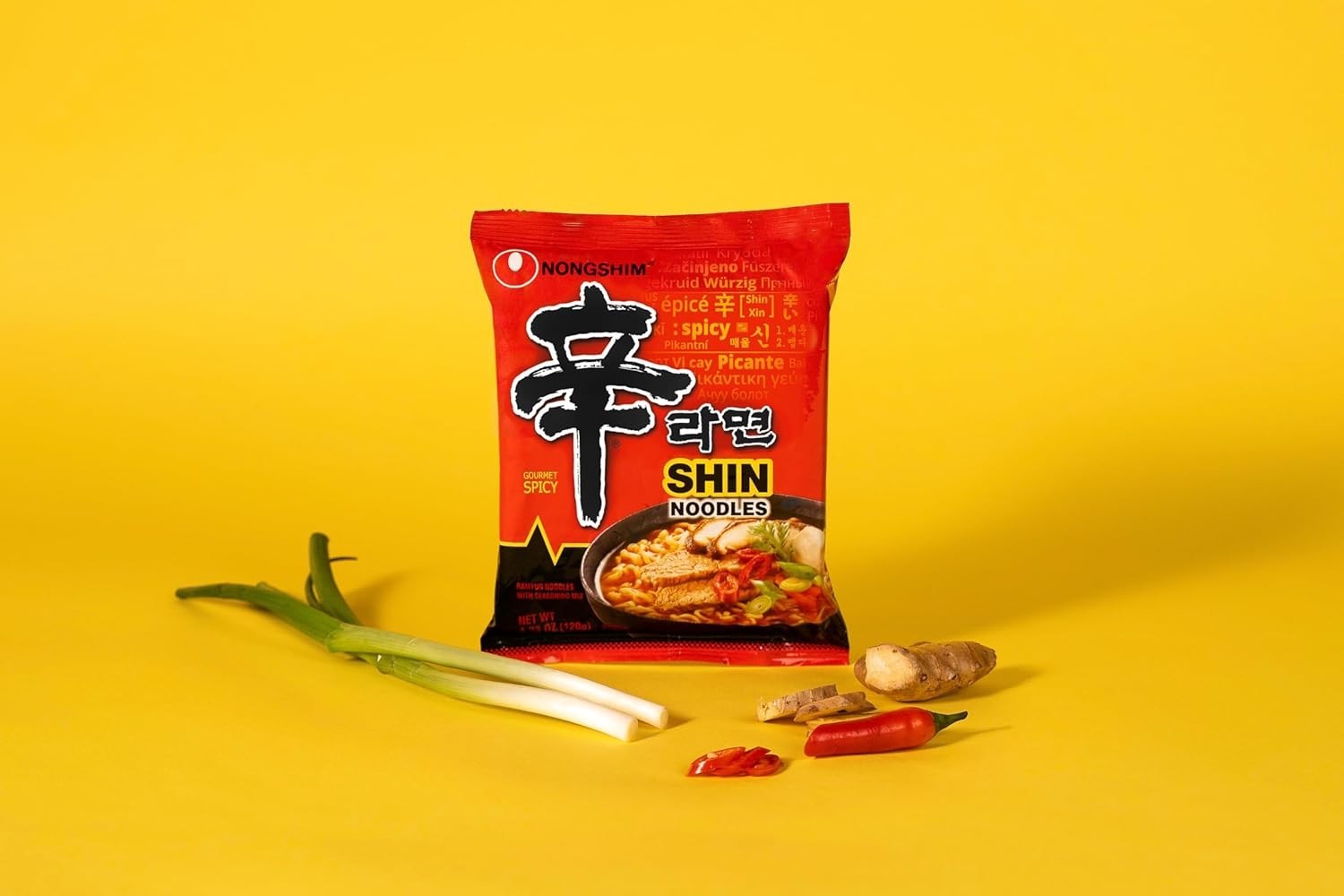 Rich and Flavorful Spicy Shin Ramen Noodles – Gourmet 4.23oz Pouches, 16 Count