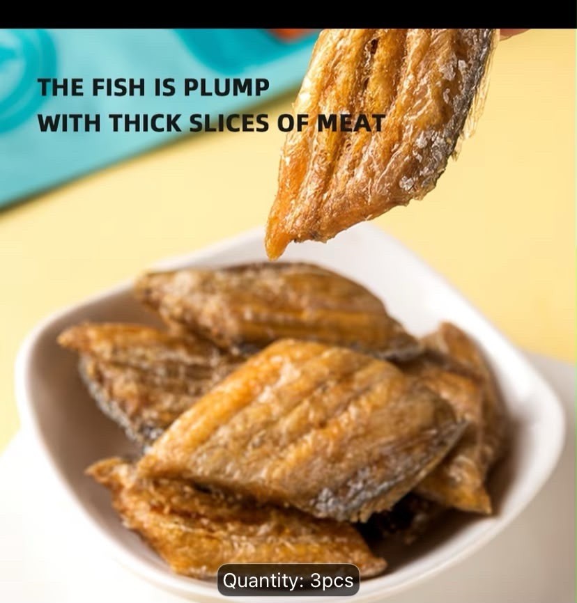 3pcs Ultra Crispy Fried Ribbonfish Snack 8.07oz Delicious & Flavorful With Plump