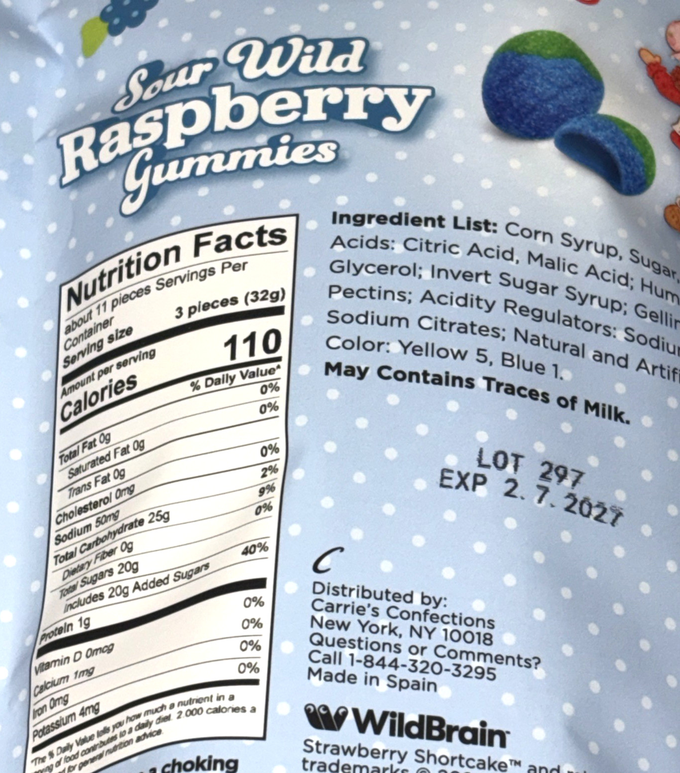 Strawberry Shortcake Candy Sour Wild Raspberry Flavored Filled Gummies 11 oz YUM