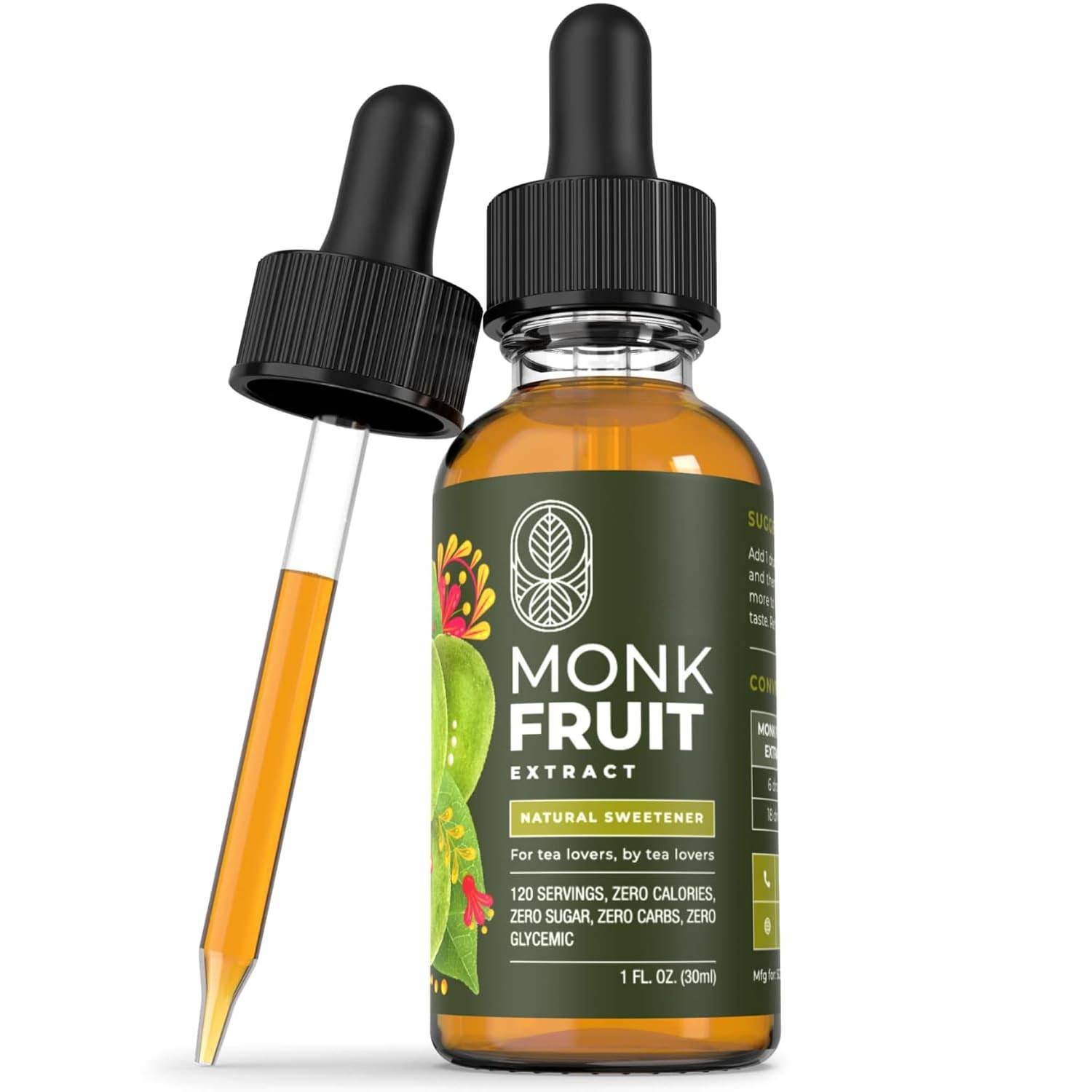 MONK FRUIT SWEETENER LIQUID – MONK FRUIT EXTRACT – No Erythritol, Zero Calories