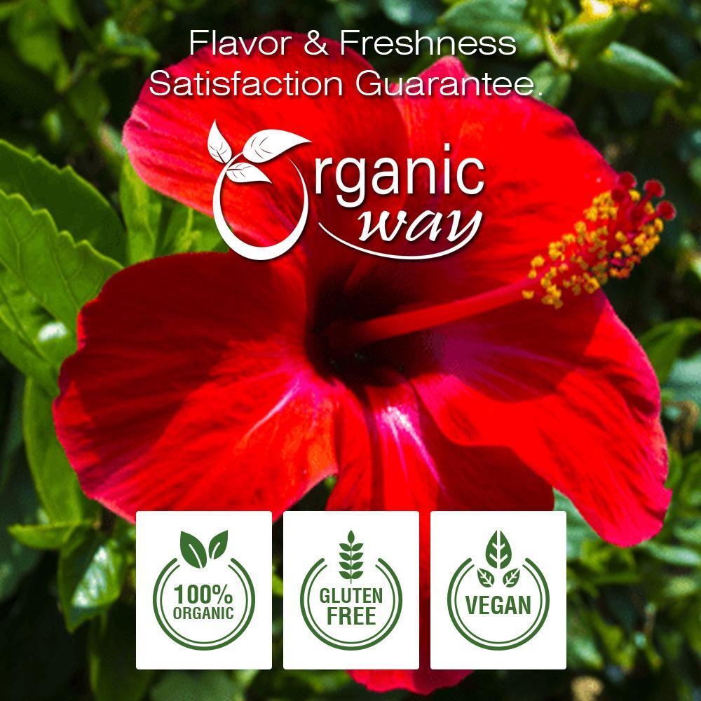 Organic Way Hibiscus Flower Cut & Sifted – Organic, Kosher & USDA Certified