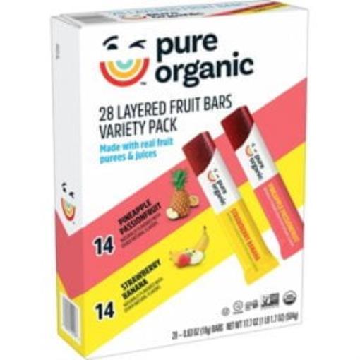 Pure Organic Variety Pack Layered Fruit Bars, 0.63 oz.28 count.Pack of 2