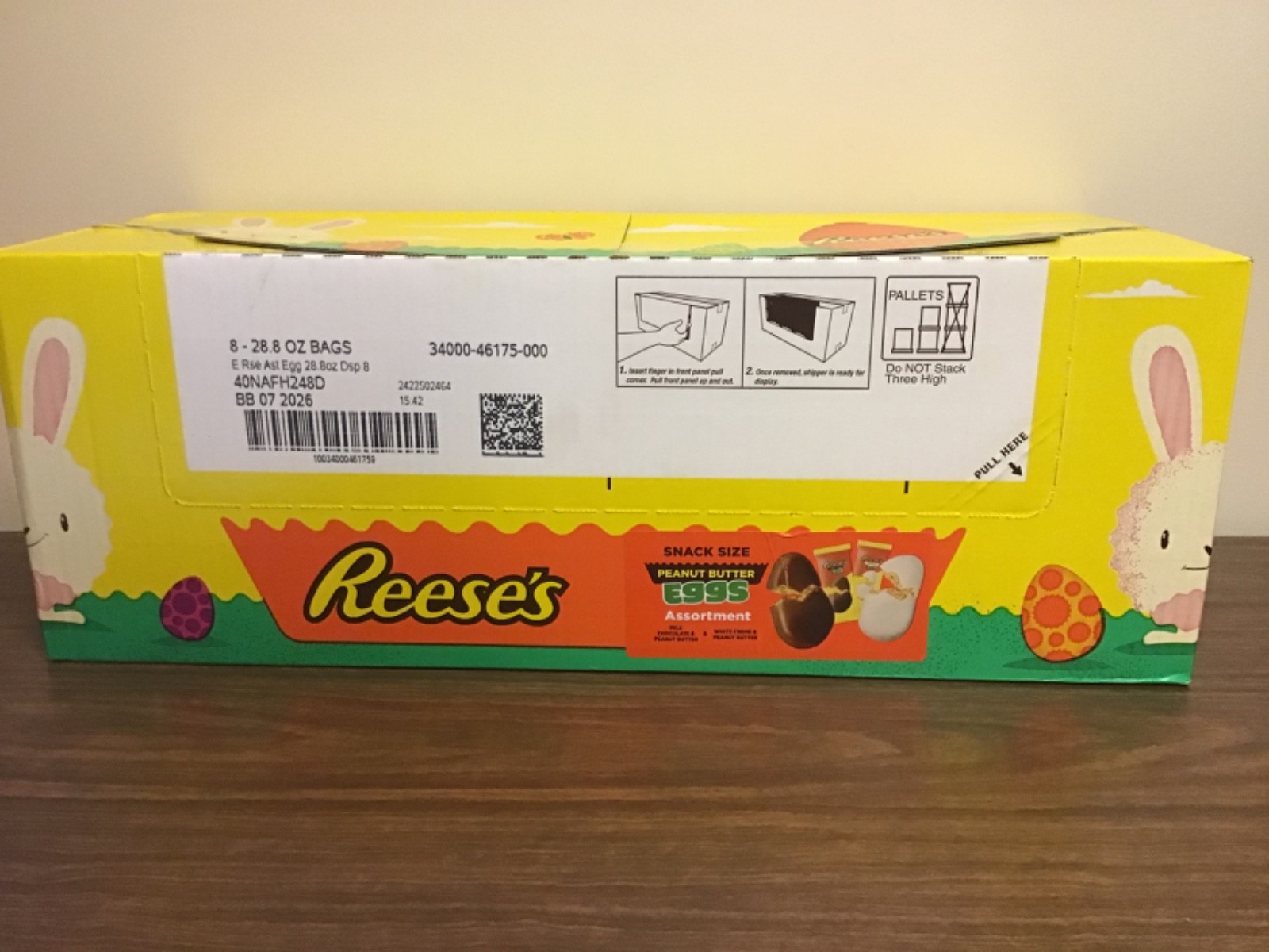 A Brand New Case Of Eight 28.8 OZ Reeses Peanut Butter Eggs Assortment Exp 07/26