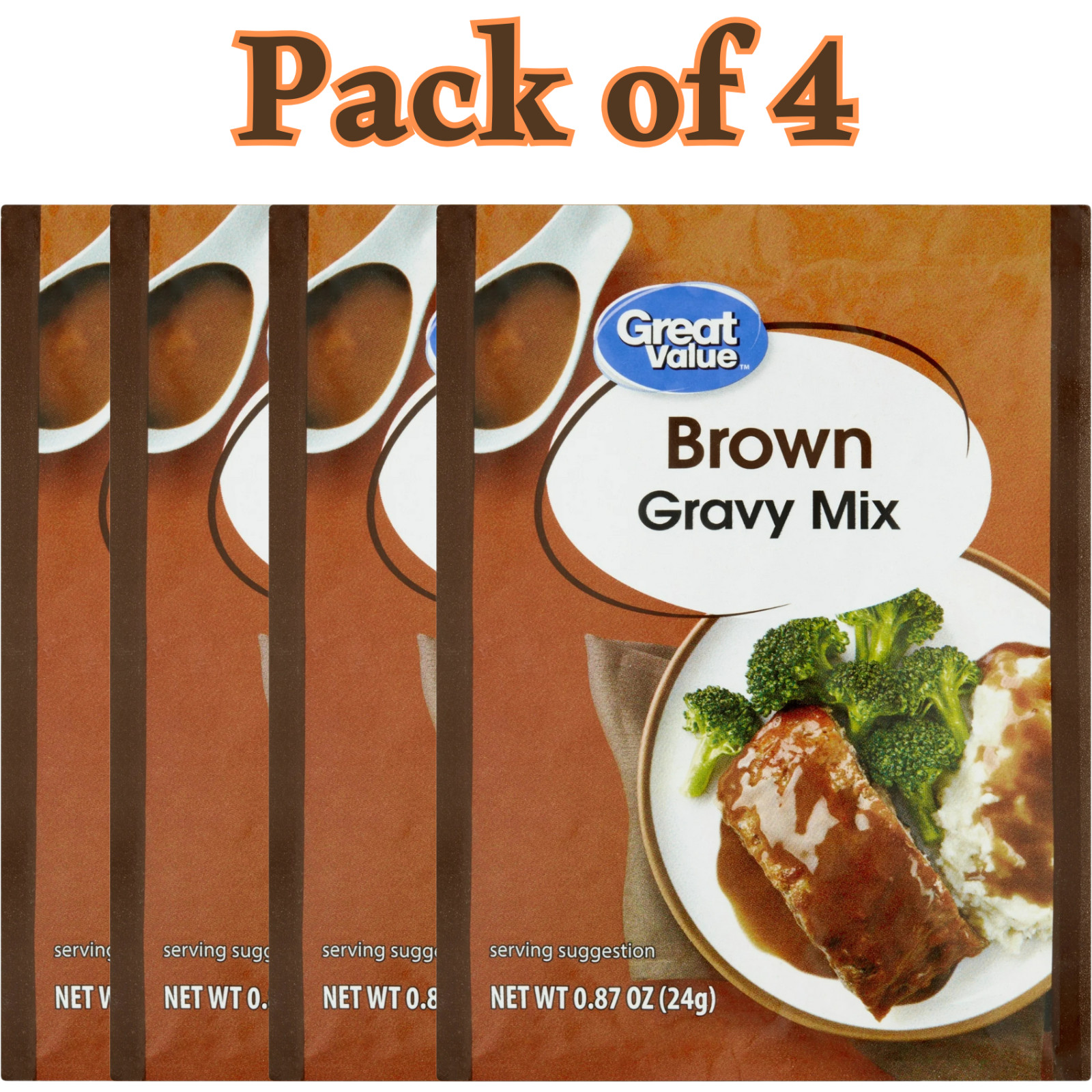 Brown Gravy Mix, 0.87 oz (24g) Packet, Rich Savory Flavor, pack of 4