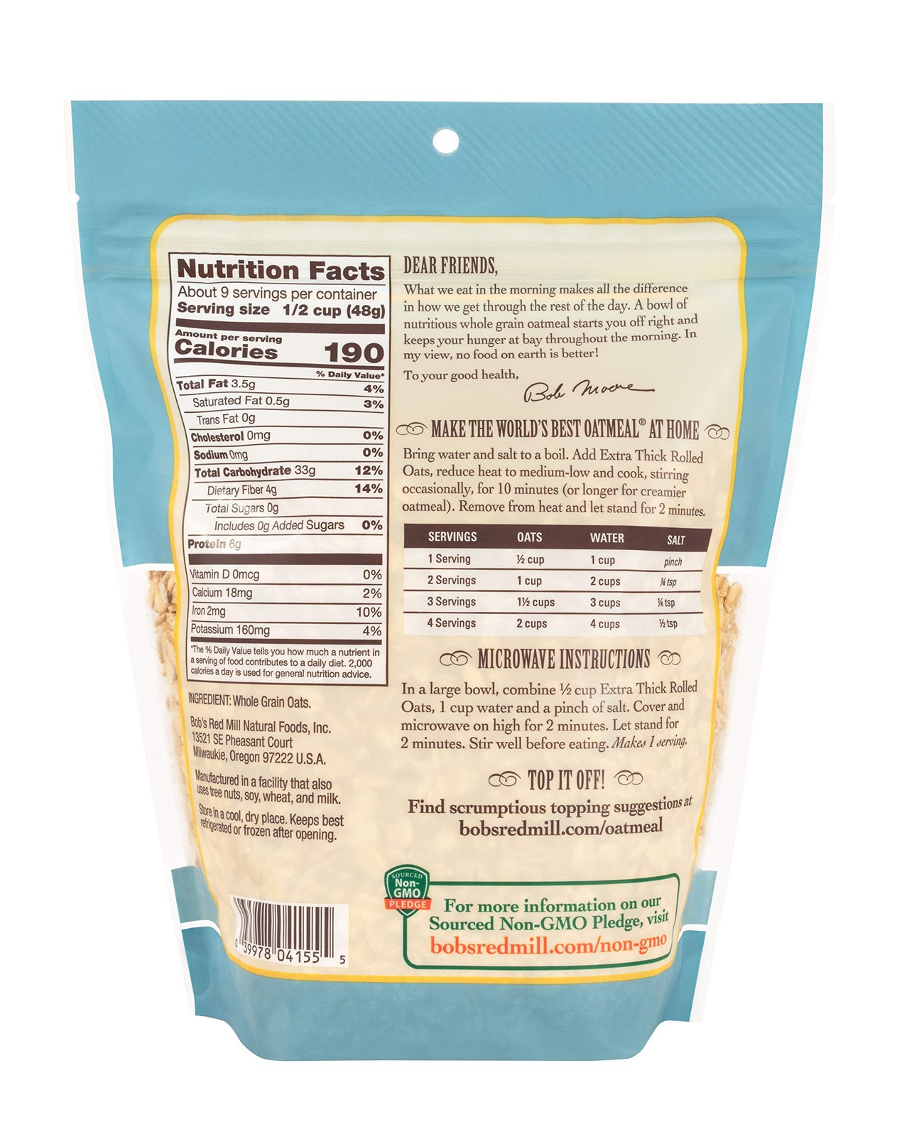 Extra Thick Rolled Oats, 32 oz (Pack of 4)