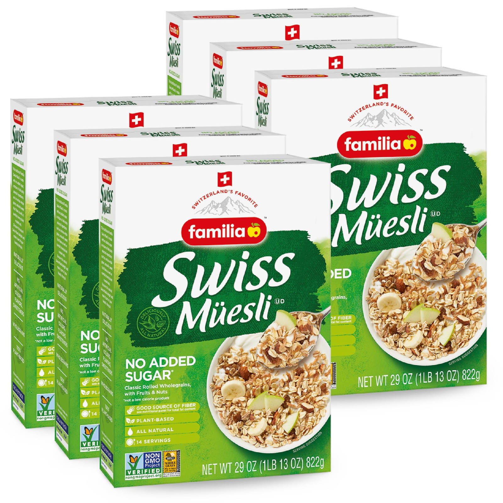 Familia Swiss Muesli Cereal, 0g Added Sugar, Energy-Packed Cereal with Raisi…