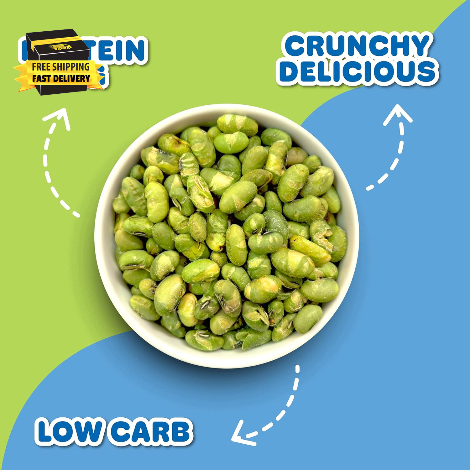 Crunchy Roasted Edamame Beans Snack (10 Pack Sea Salt) High Protein Snack Dry Ro