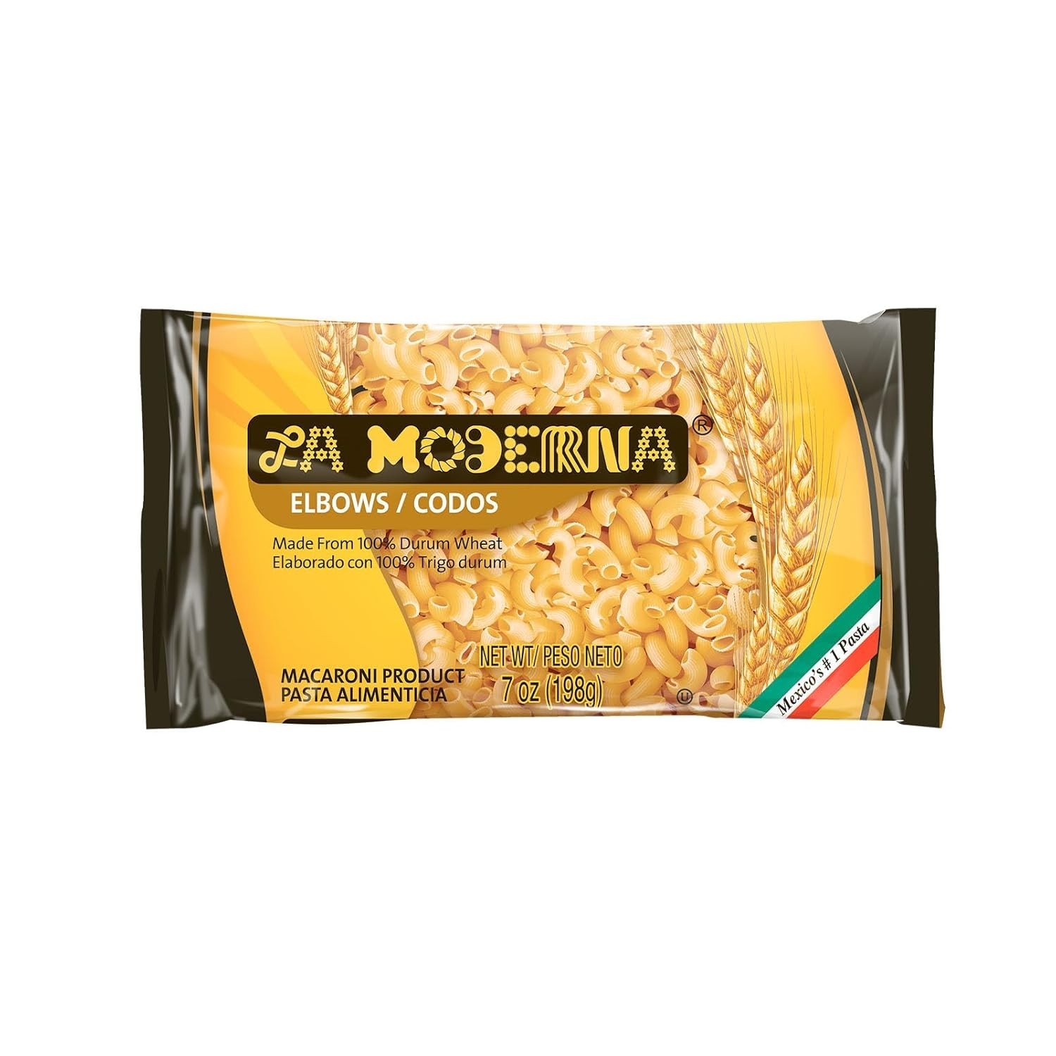 Elbow Codos Pasta, 7 oz Pack of 1 | Enriched Durum Wheat Semolina | Kosher, N…