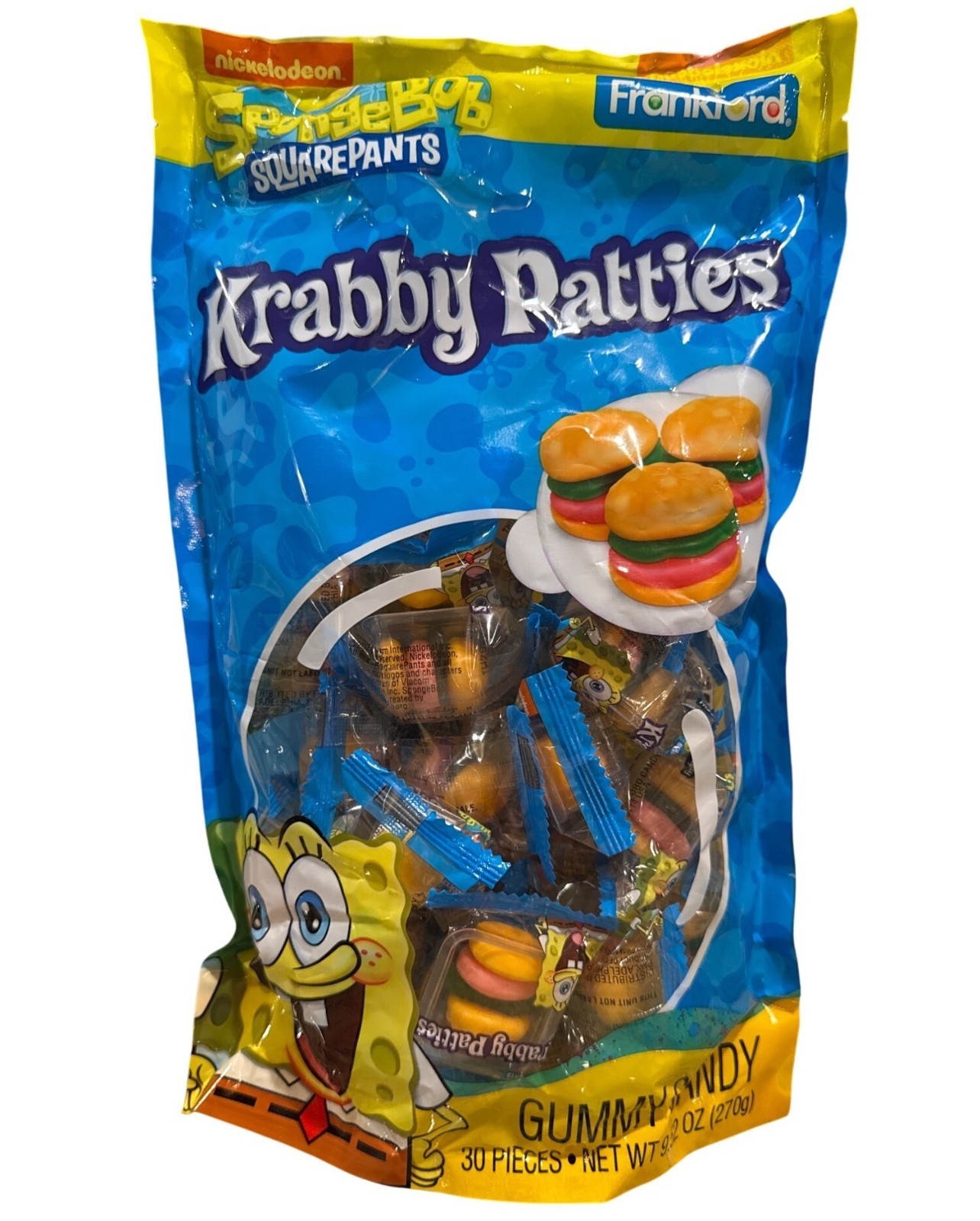 Frankford SpongeBob SquarePants KRABBY PATTIES Gummy Candy 30 Pieces/Bag 9.52 oz