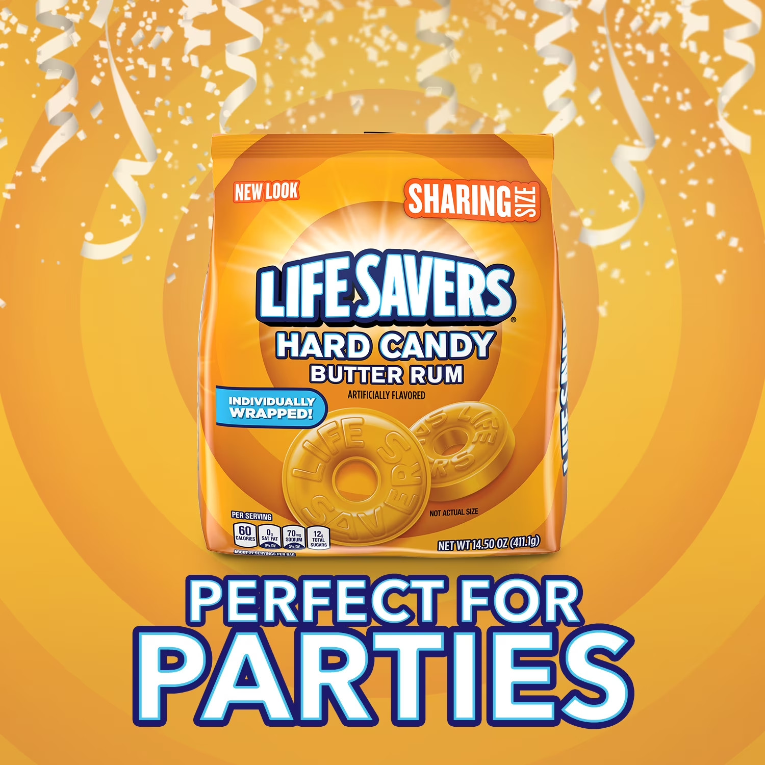 Life Savers Butter Rum Hard Candy Wrapped, Sharing Size – FREE SHIPPING