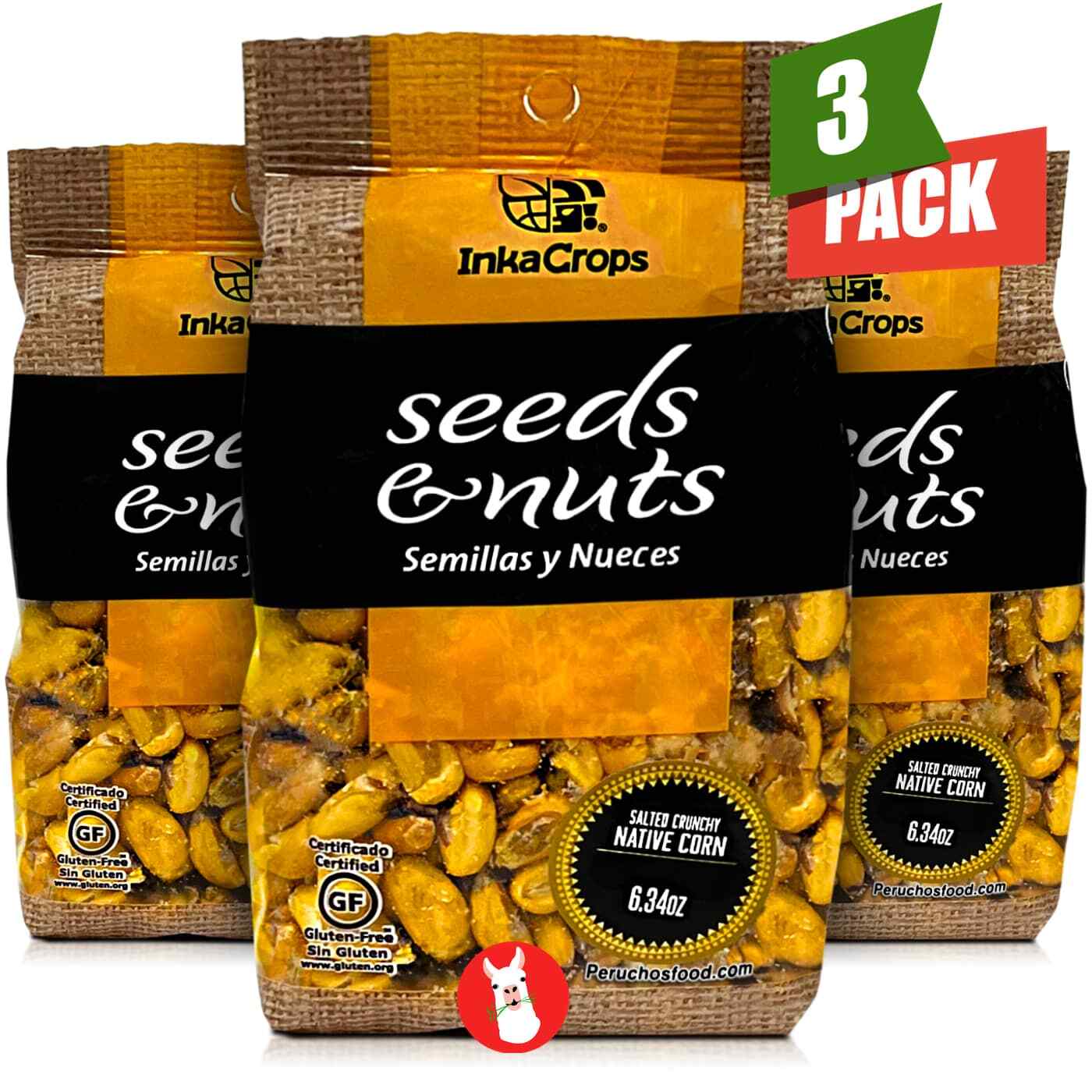 Inka Crops Maiz Cancha Tostado 6.34oz | Peruvian Salted Native Corn 3 Pack