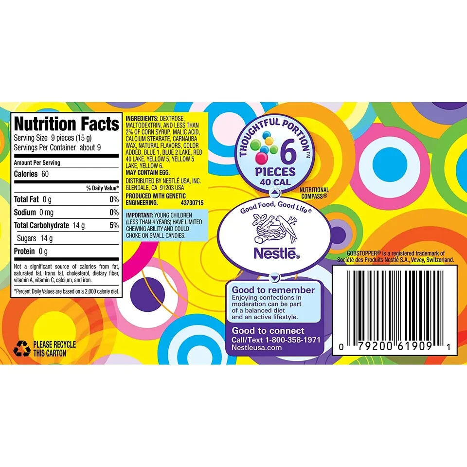 Gobstopper Candy Theater Box, 5 Ounce, Pack of 12