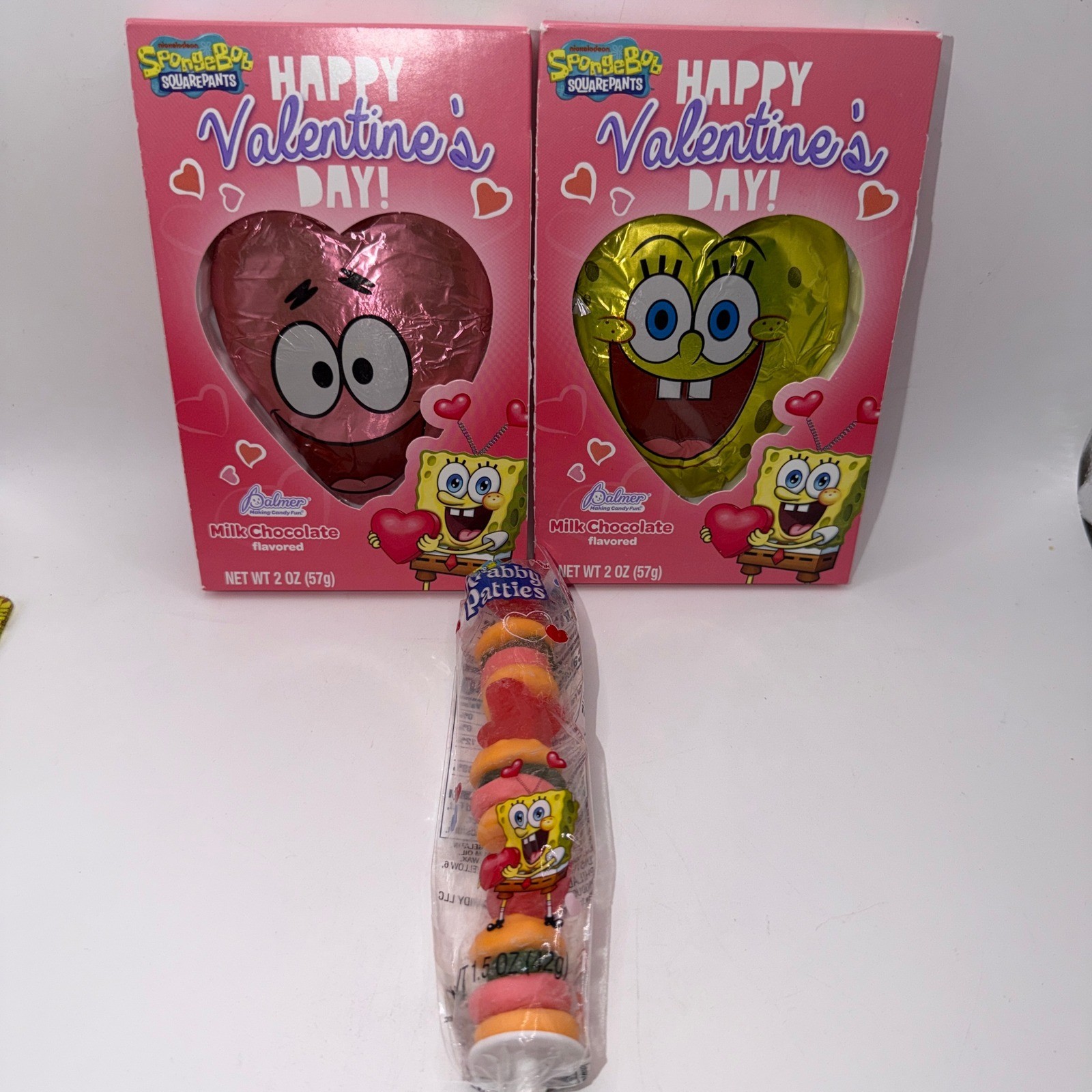 SpongeBob SquarePants Unisex OS Valentine Candy Chocolate Hearts Gummy Kabob Set