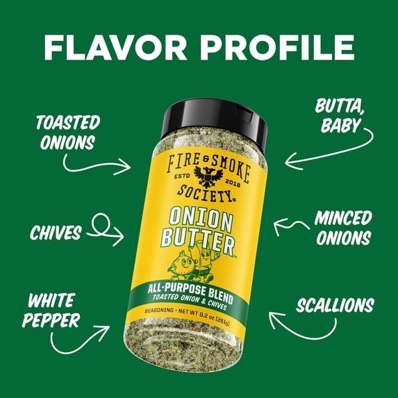 Fire & Smoke Society Onion Butter Seasoning BBQ Rub 9.2 oz 1 or 2 Pack