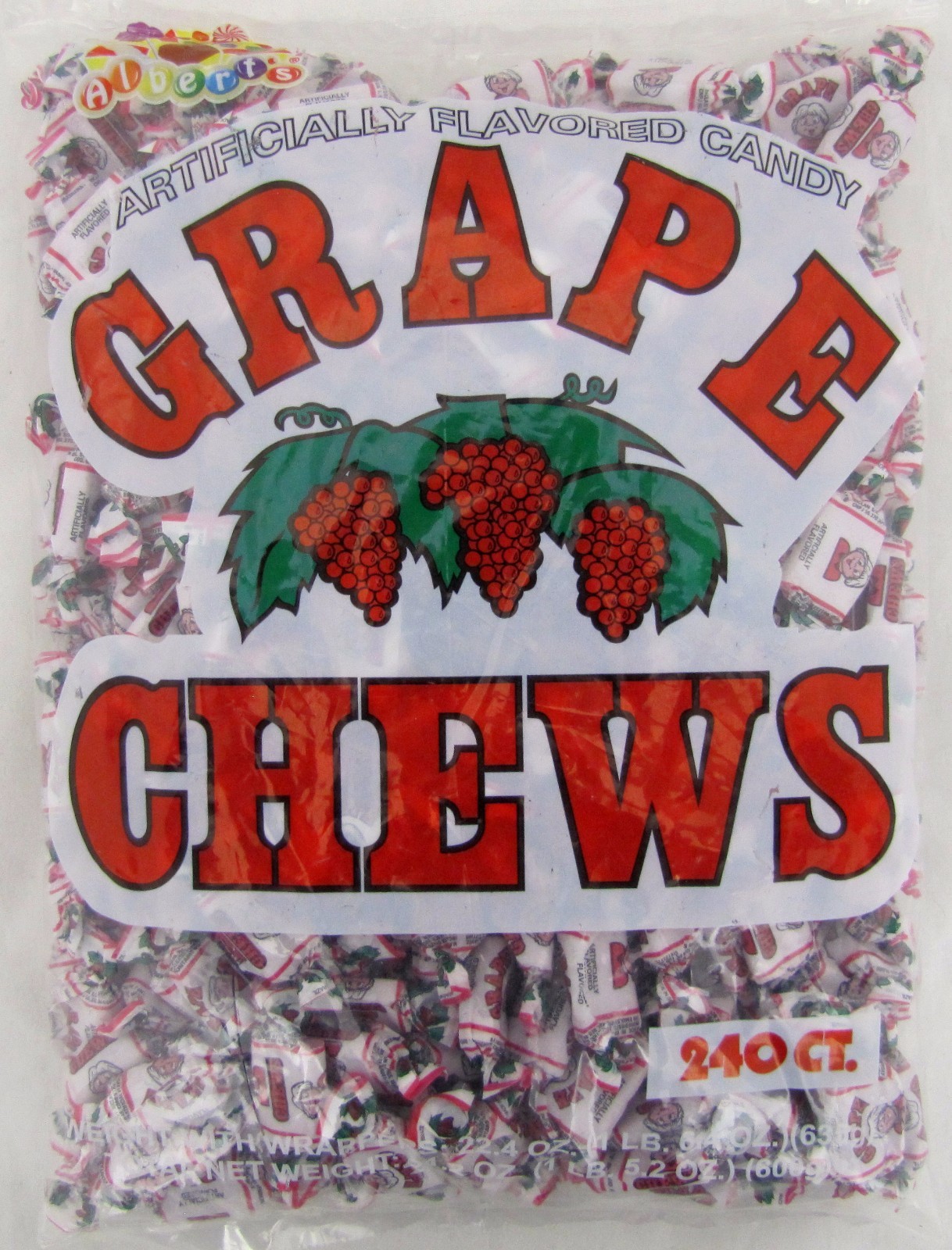 Albert’s Grape Chews 240 Ct Bag Classic Novelty Candy Bulk Taffy Candies Alberts