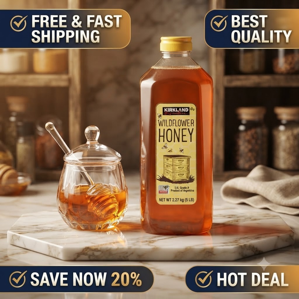 Kirkland Signature Premium Wildflower Honey 5 Lbs 100% Pure