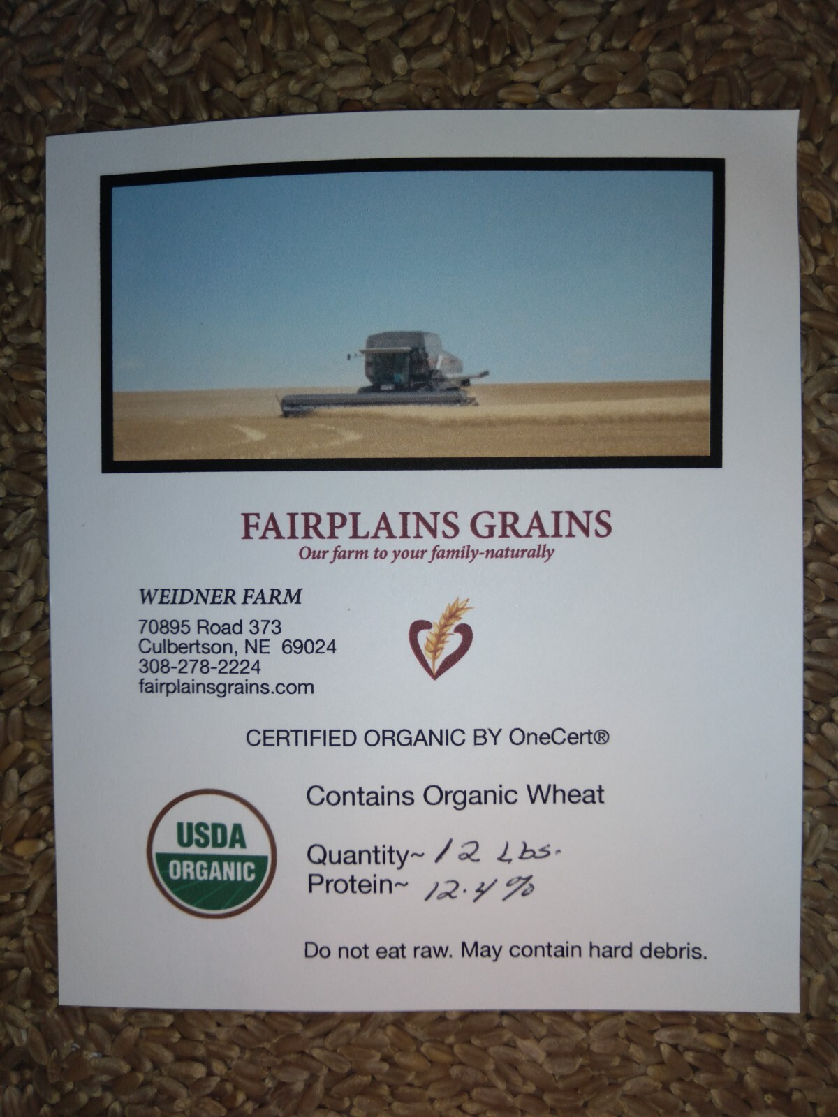 12 Lbs. USDA-Certified Hard Red Winter Wheat Berries