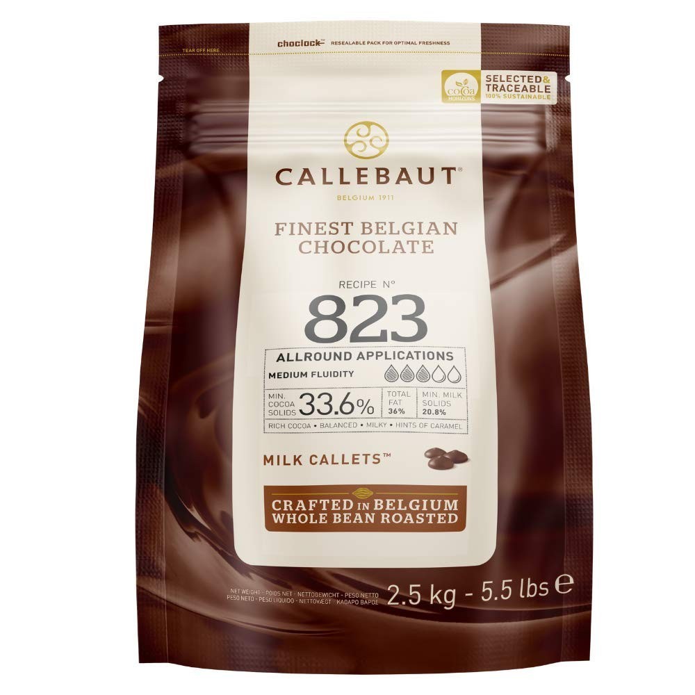 Luxurious Belgian Milk Chocolate Baking Callets – 33.6% – 5.5 lbs Bag