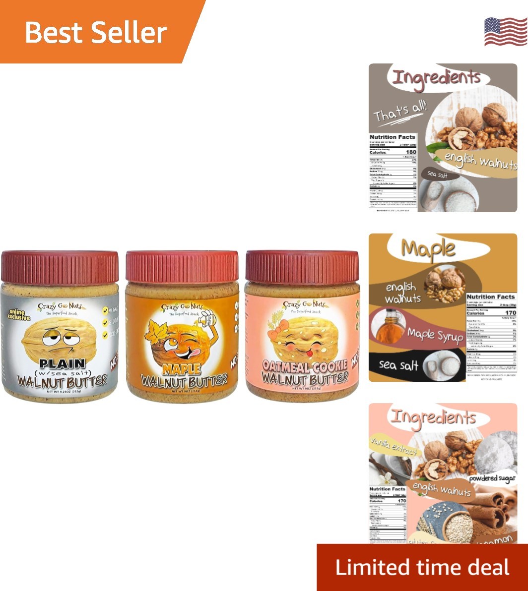 Crazy Go Nuts Variety Pack: Delicious Walnut Butters for Keto & Lifestyles