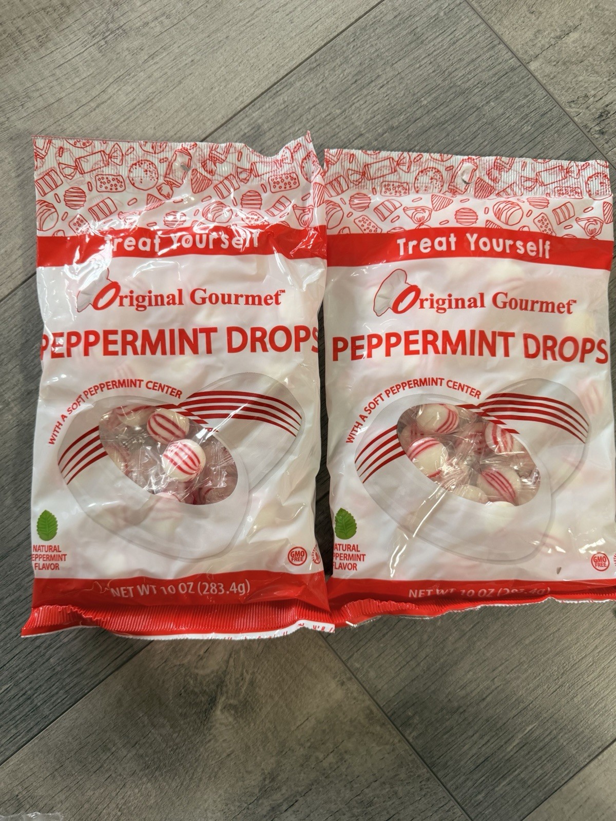 2× Original Gourmet Peppermint Drops – Soft Center – Large 10oz Bags