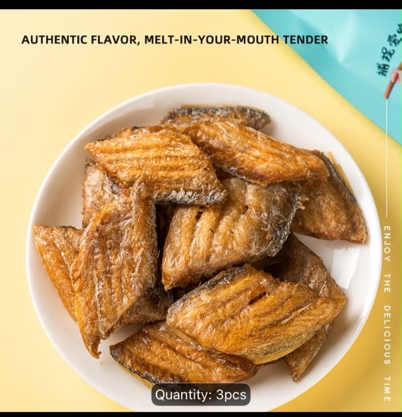 3pcs Ultra Crispy Fried Ribbonfish Snack 8.07oz Delicious & Flavorful With Plump