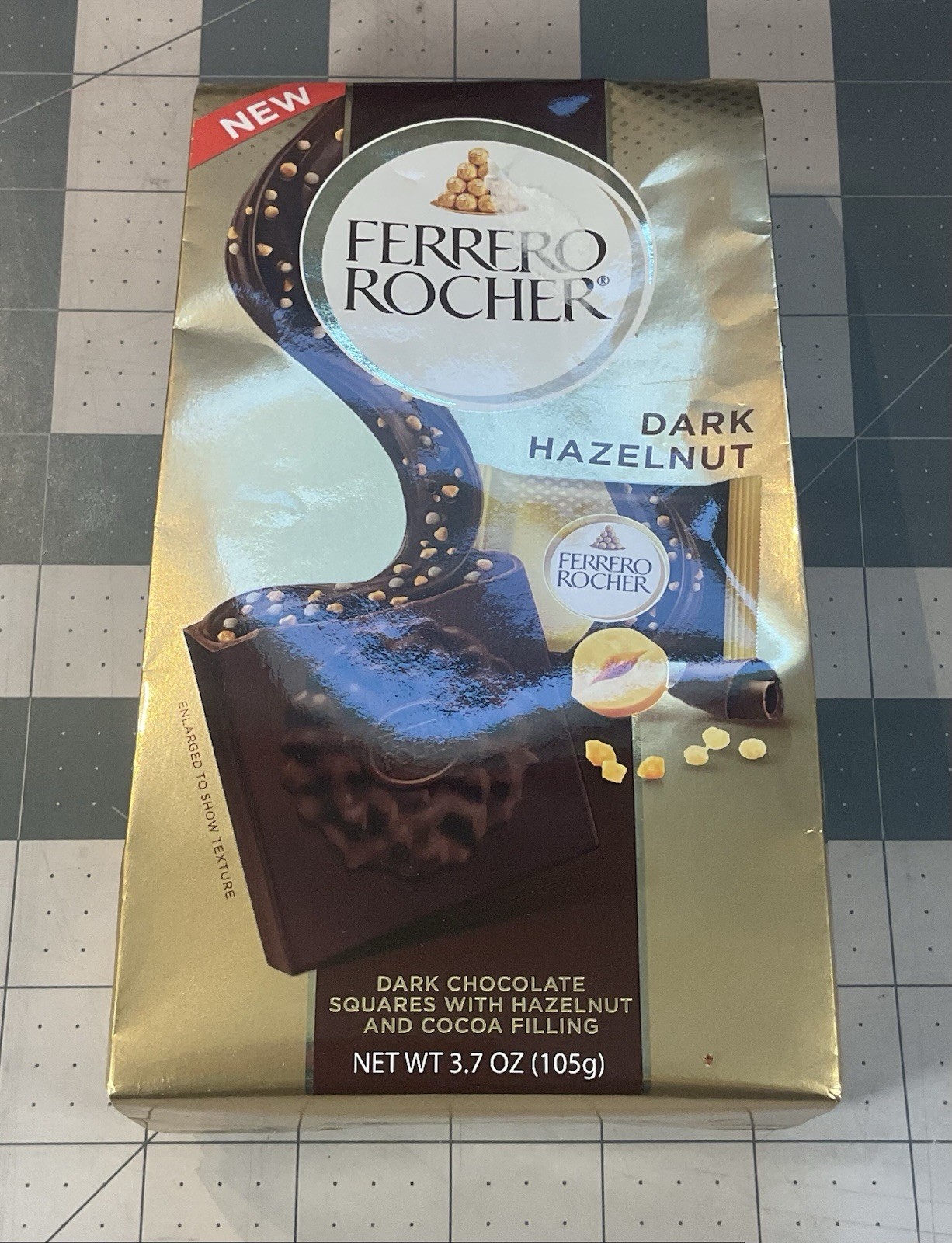 :.Ferrero Rocher Premium Dark Chocolate Hazelnut Squares 🍫 3.7 oz.: