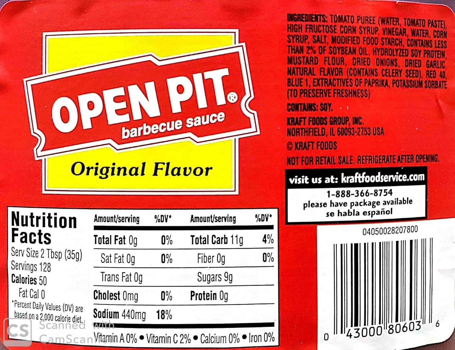 Open Pit Original BBQ Sauce, One Gallon Jug