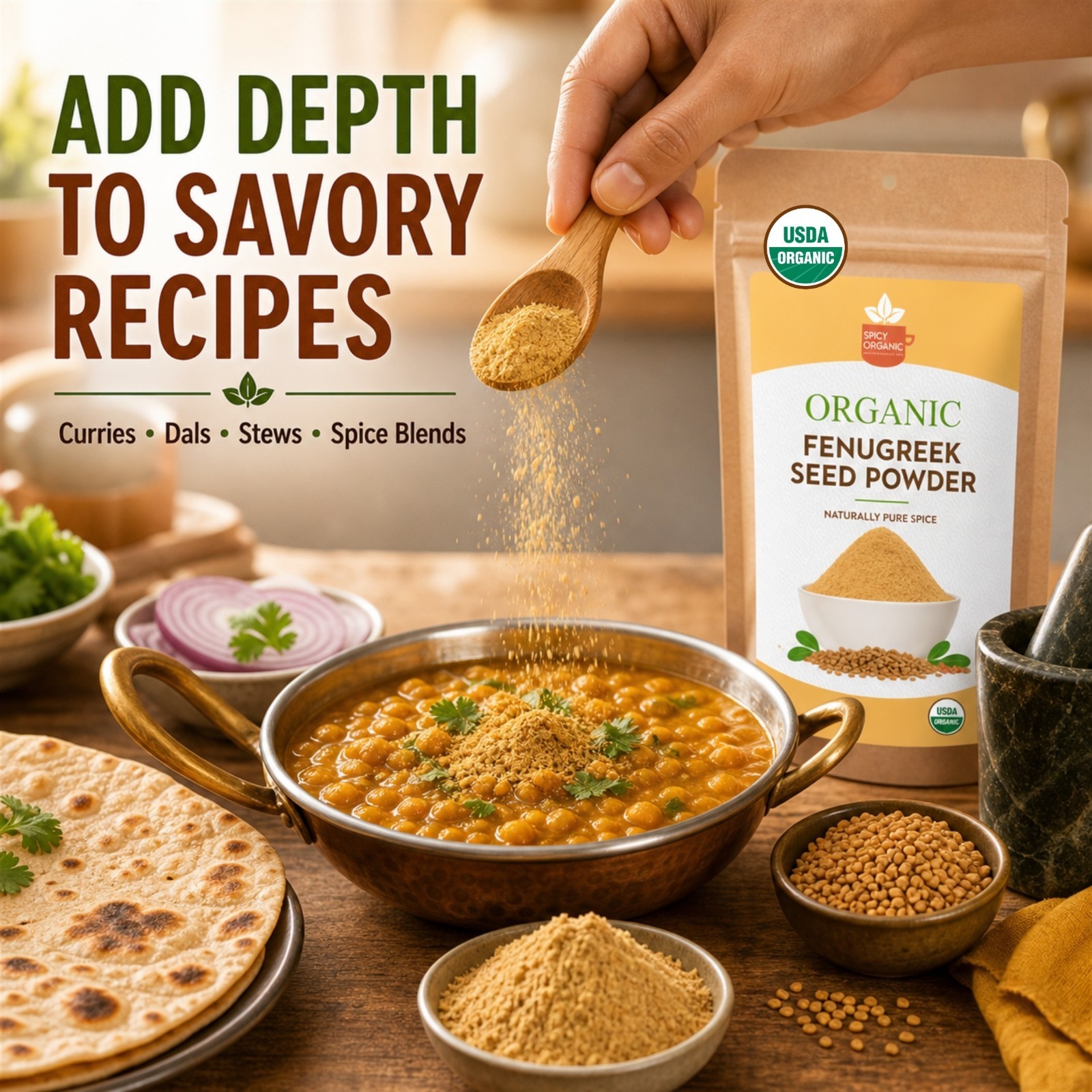 Spicy Organic Fenugreek Seed Seeds 16 oz | USDA Organic